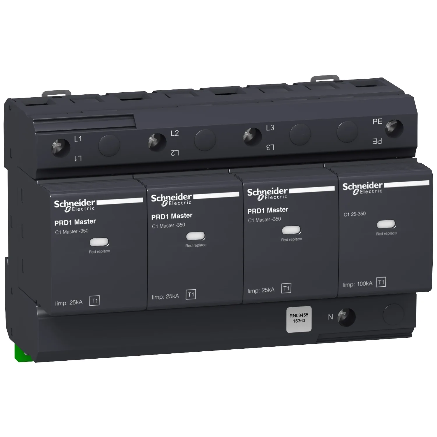 Schneider 16363 - Blitzstromableiter TYP1 PRD1 Master 3P+N, Uc 350V