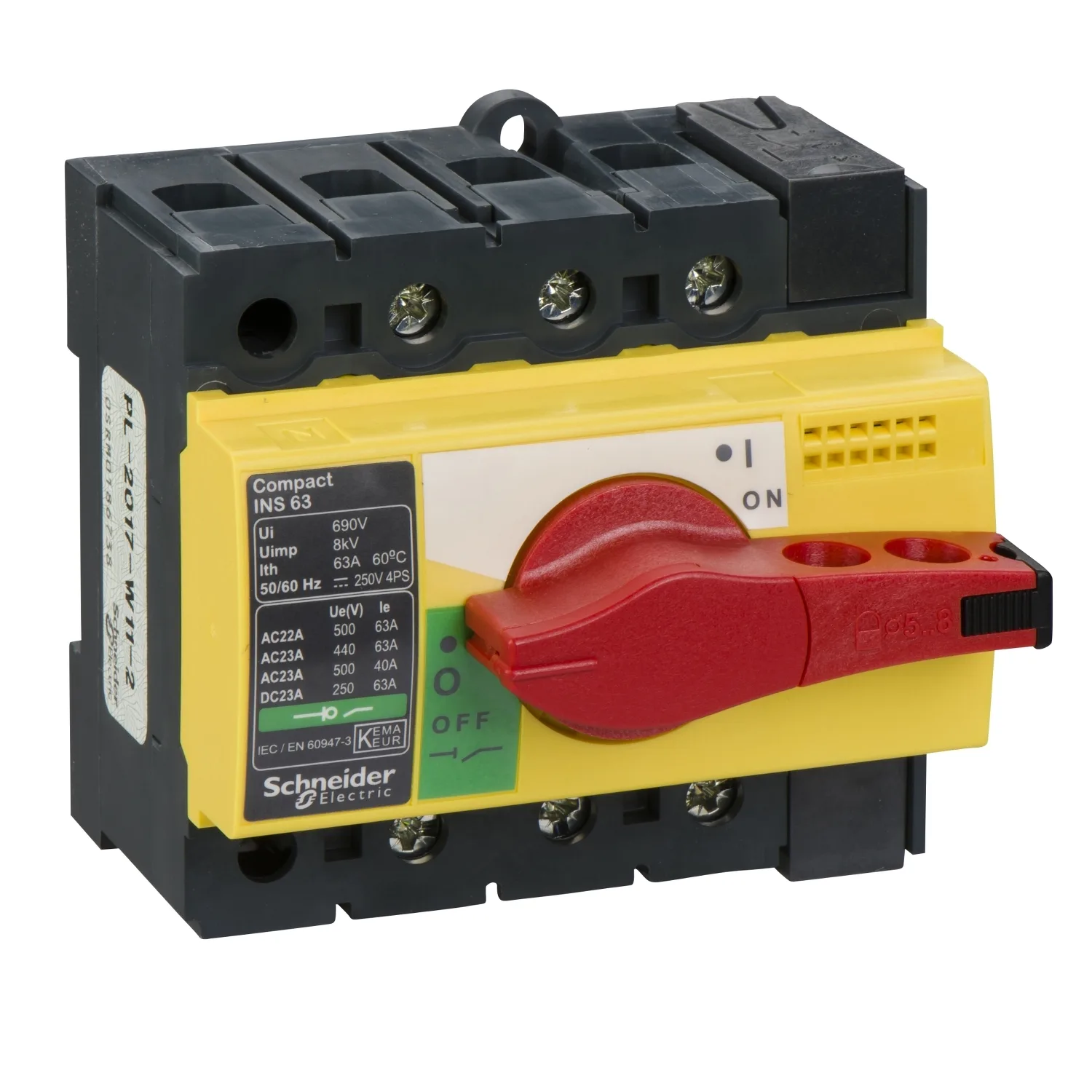 Schneider 28918 - 28918 - ComPacT,sarı-kırmızı,emniyet yük ayırıcısı, INS63