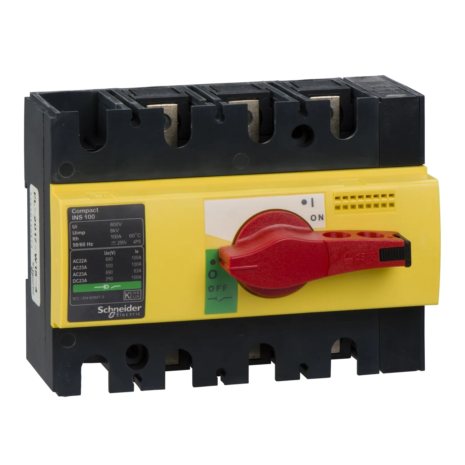 Schneider 28924 - 28924 - ComPacT,sarı-kırmızı,emniyet yük ayırıcısı, INS100