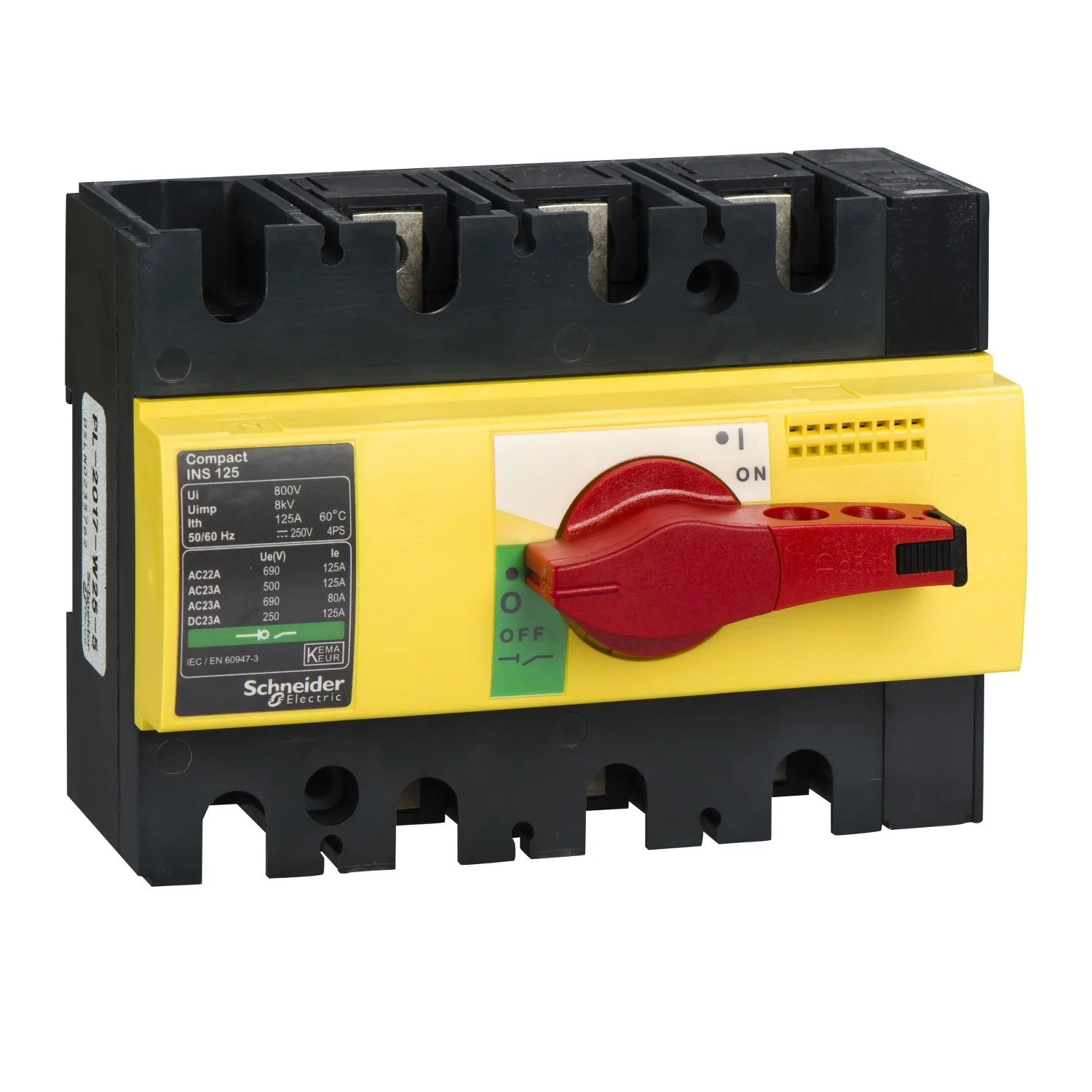 Schneider 28926 - 28926 - ComPacT,sarı-kırmızı,emniyet yük ayırıcısı, INS125