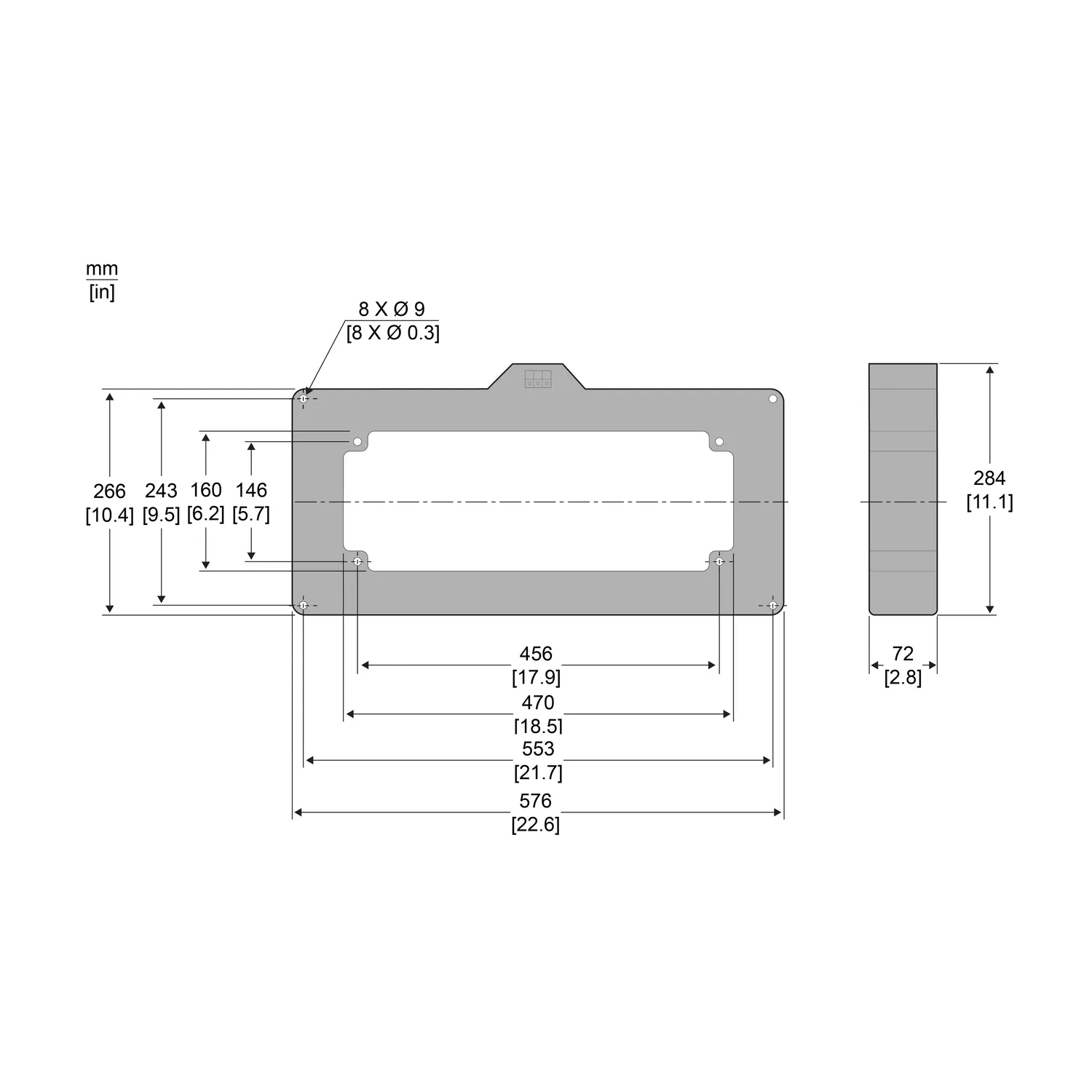 Schneider 56054 - Rechteckiger Ringkernsensor, 470 × 160 mm, 3200 A
