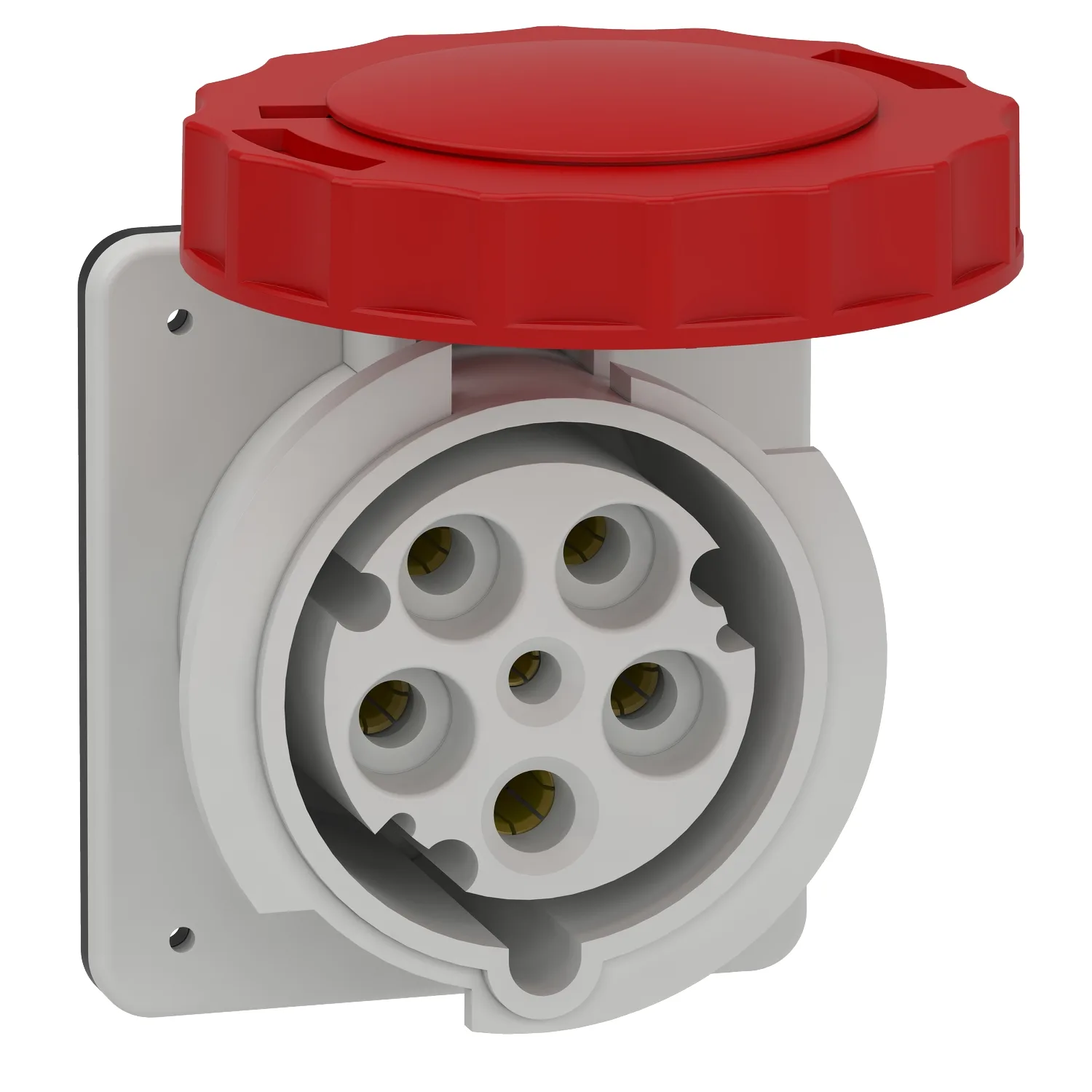 Schneider 81683 - Anbausteckdose gerade- 63A, 3p+N+E, 380-415 V AC, IP67