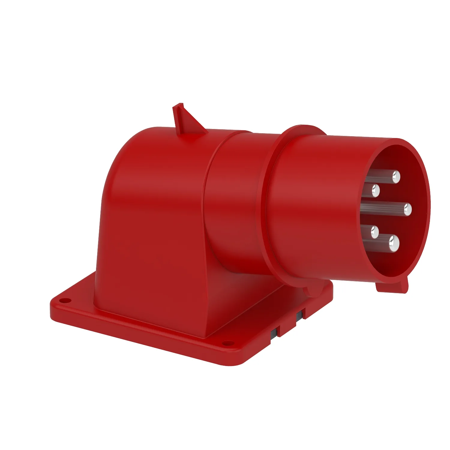 Schneider 81821 - 5x32A, trifaze, 3P+N+T, IP44, VİDALI, Eğik Makine Fişi