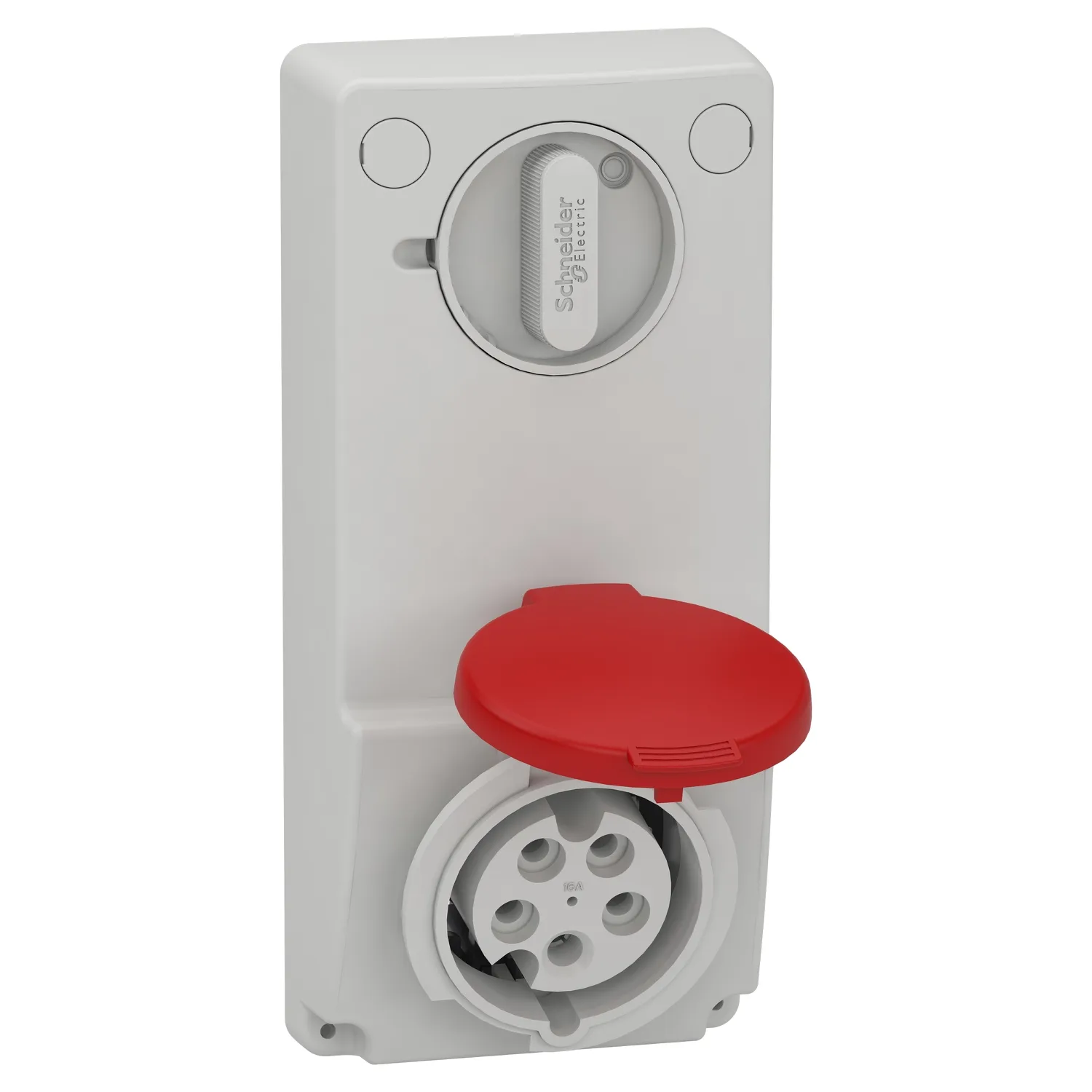 Schneider 82036 - Anbausteckdose verriegelt, 16A, 3p+N+E, 380-415 V AC, IP44
