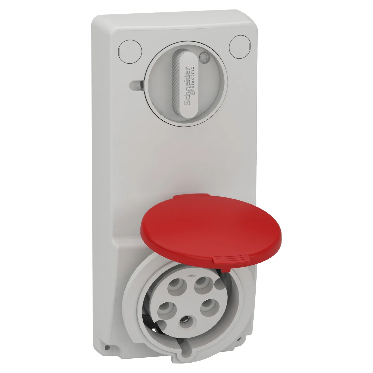 Schneider 82047 - Anbausteckdose verriegelt, 32A, 3p+N+E, 380-415 V AC, IP44