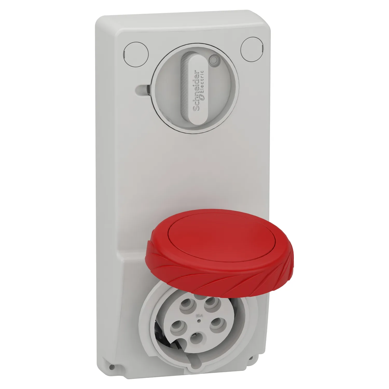 Schneider 82086 - Anbausteckdose verriegelt, 16A, 3p+N+E, 380-415 V AC, IP65