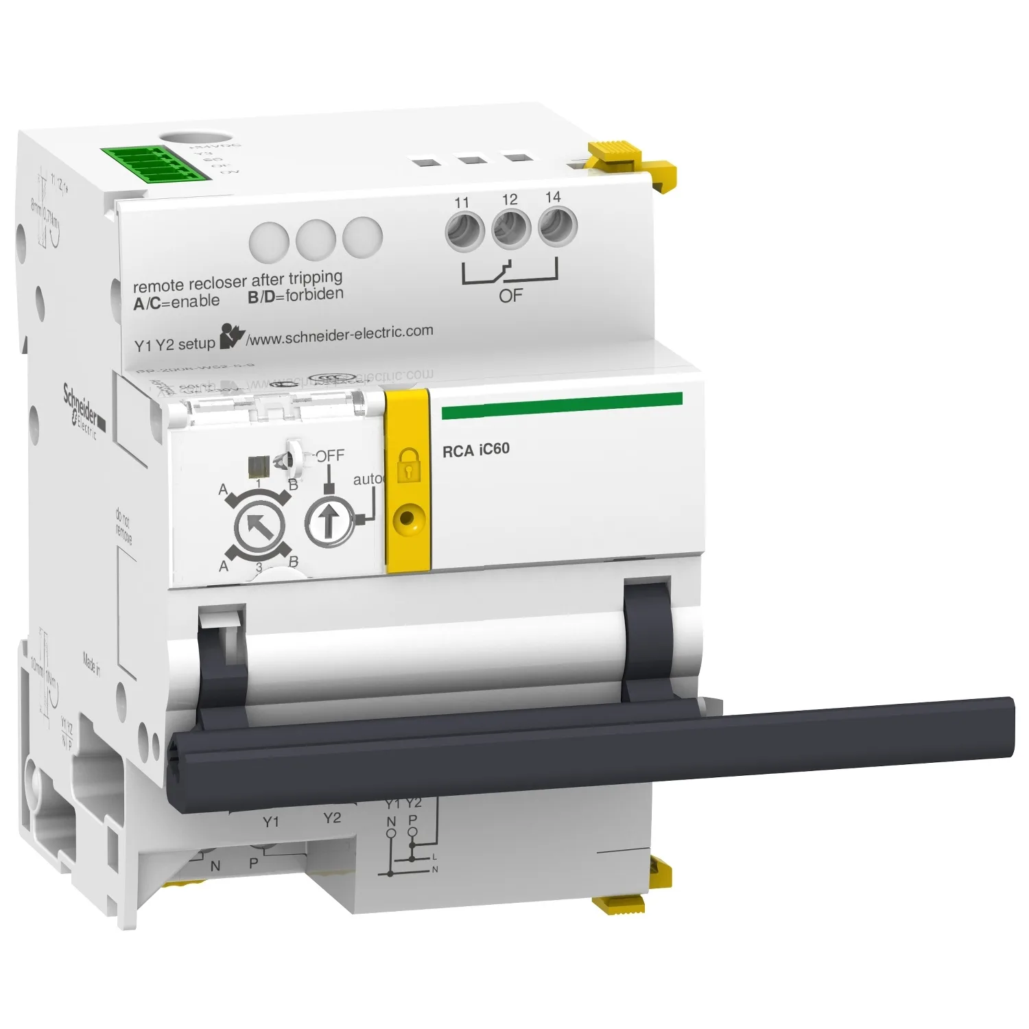 Schneider A9C70124 - Uzaktan kumanda yardımcı elemanı, Acti9 RCA, iC60 3P veya 4P için Ti24 arayüzlü