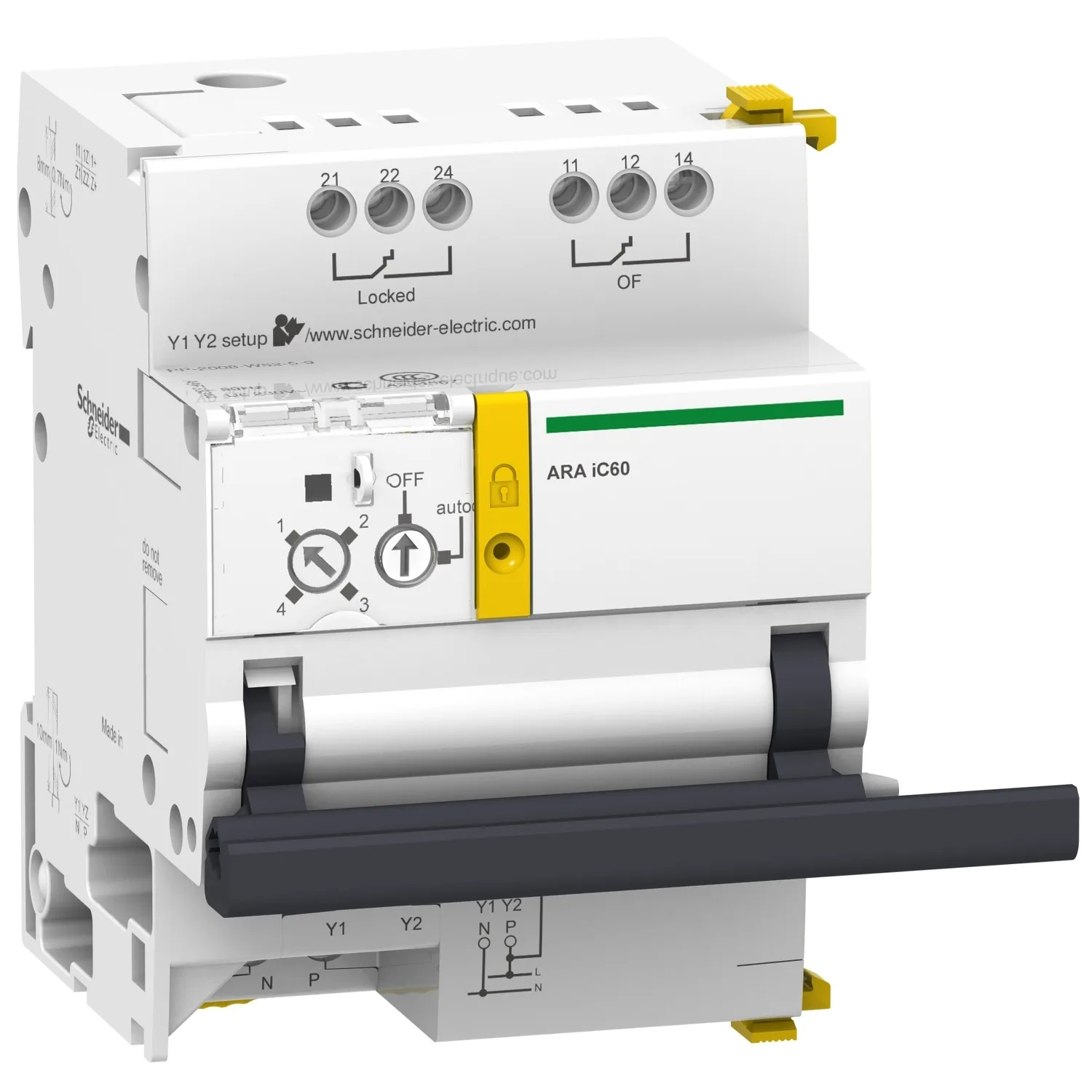 Schneider A9C70132 - iC60 1P-1PN-2P için ARA otomatik yeniden kapama yardımcı elemanı - 4 Prog