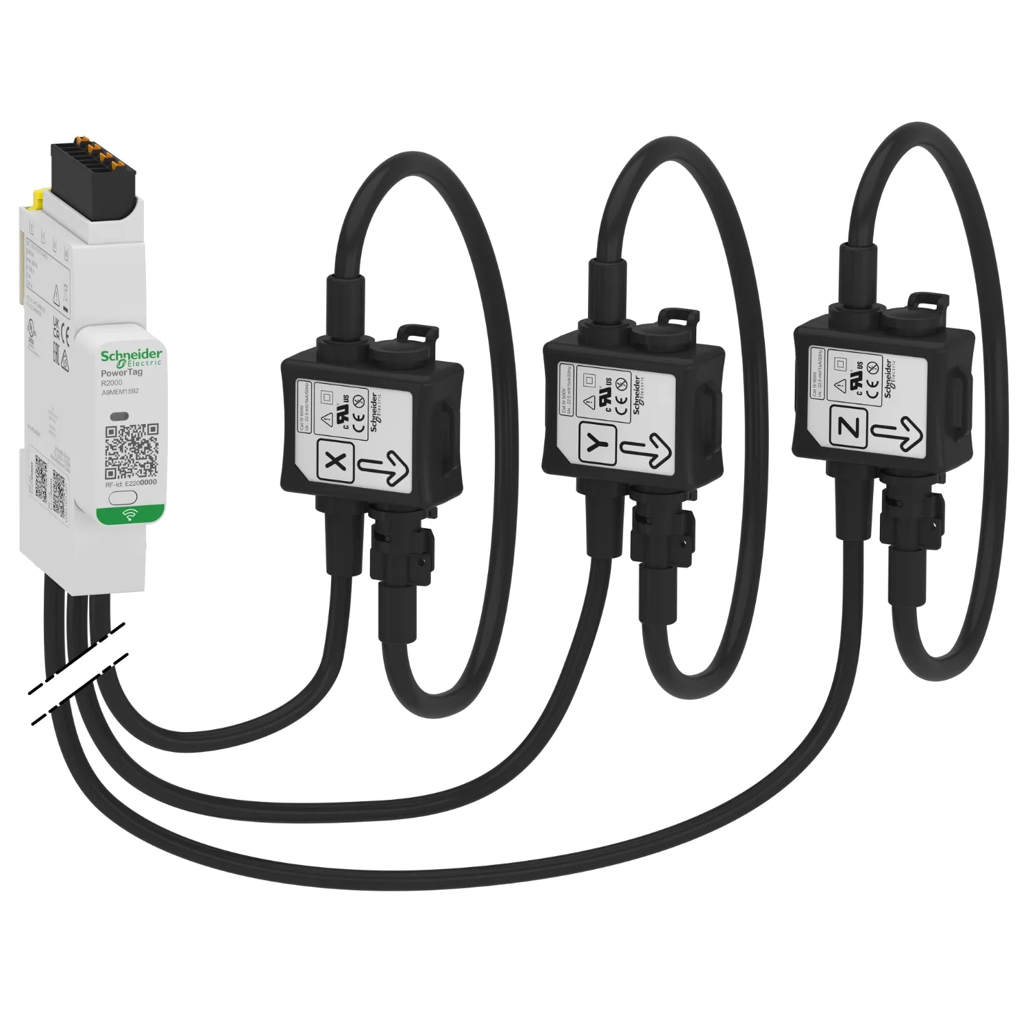 Schneider A9MEM1592 - A9MEM1592 - Wireless enerji sensörü otomatik sigorta üstten/alttan montaj