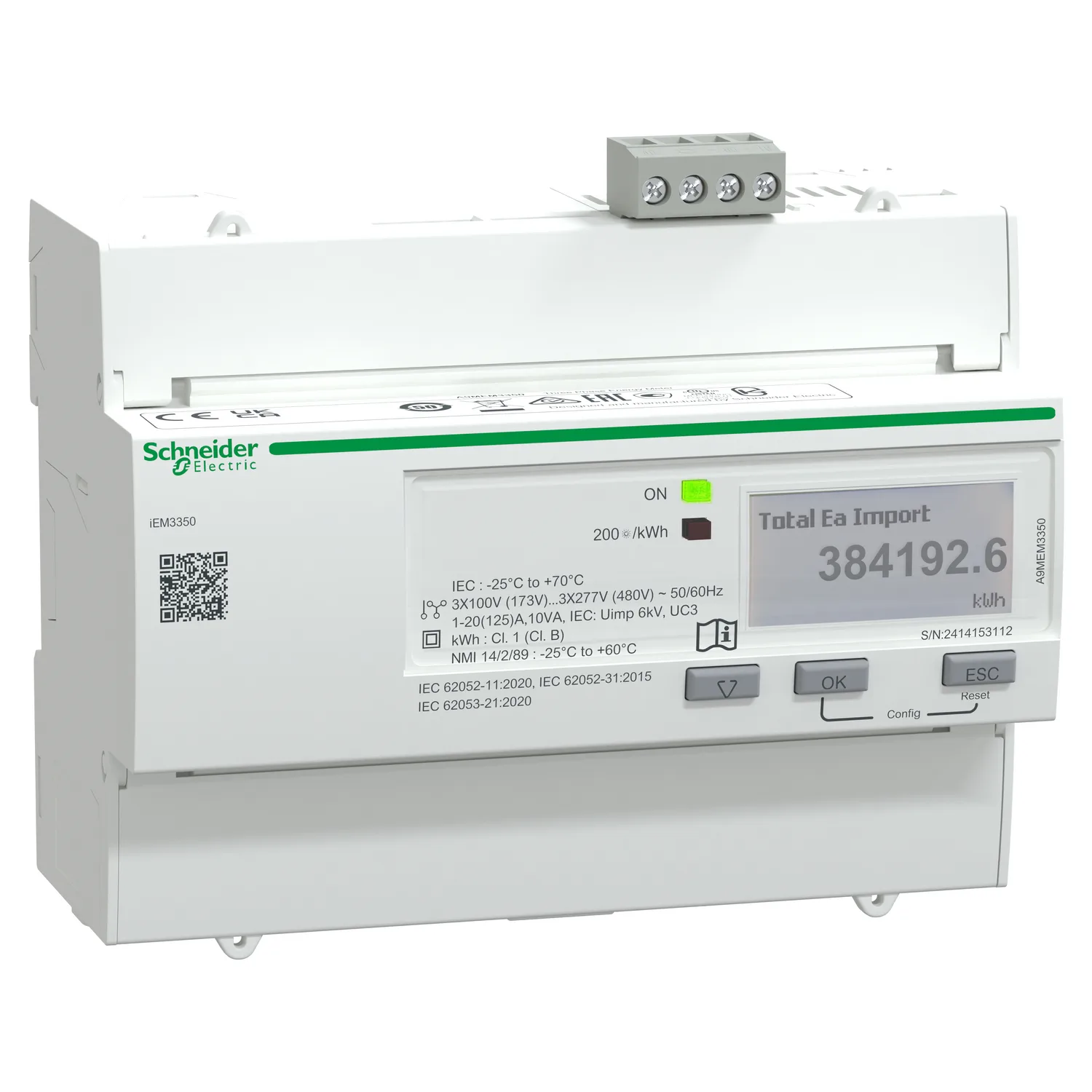 Acti9 iEM - compteur d'énergie tri - 125A - Modbus - 2