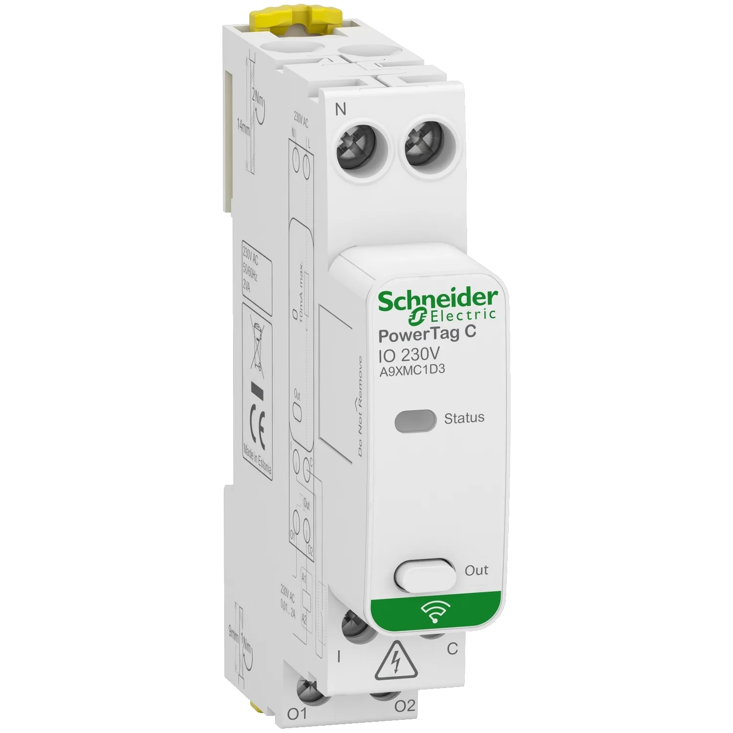 Schneider A9XMC1D3 - PowerTag C - Capteur contacts radiofréquence modulaire - 1 Entrée/1 Sortie