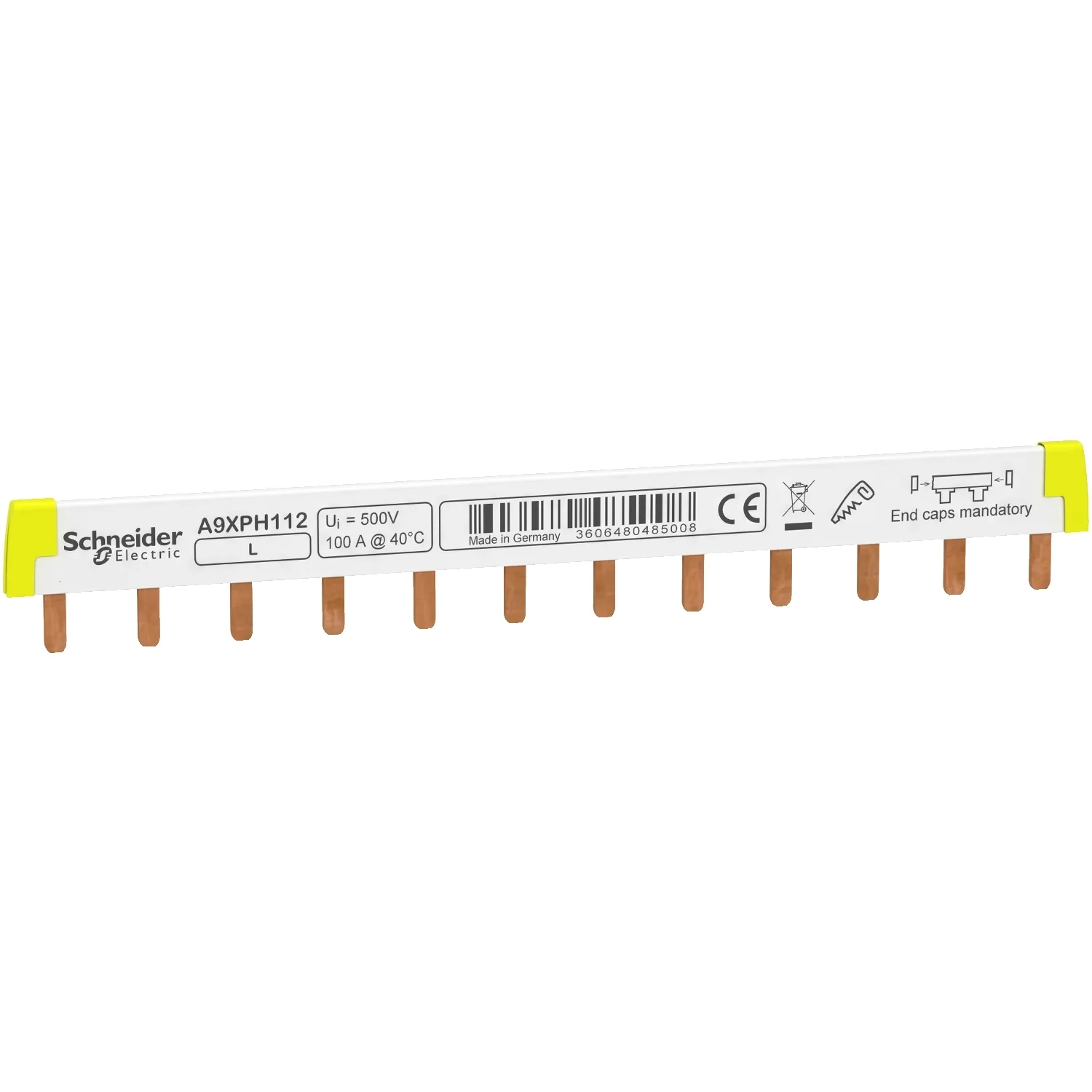 Schneider A9XPH112 - Acti9 iC60 - peigne à dents - 1P - 100A - 12 modules de 18mm