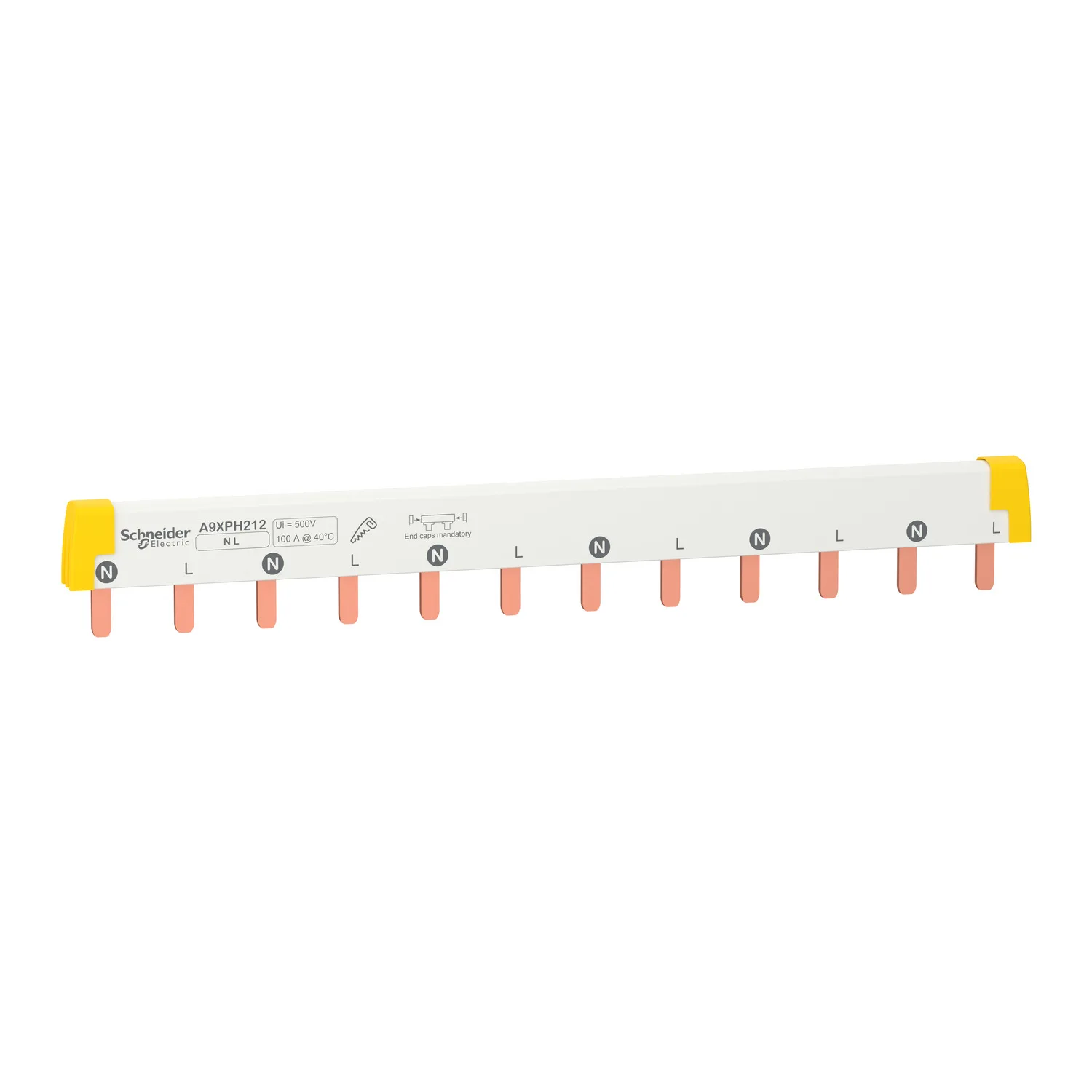 Schneider A9XPH212 - Acti9 iC60 - peigne à dents - 2P - 100A - 12 modules de 18mm