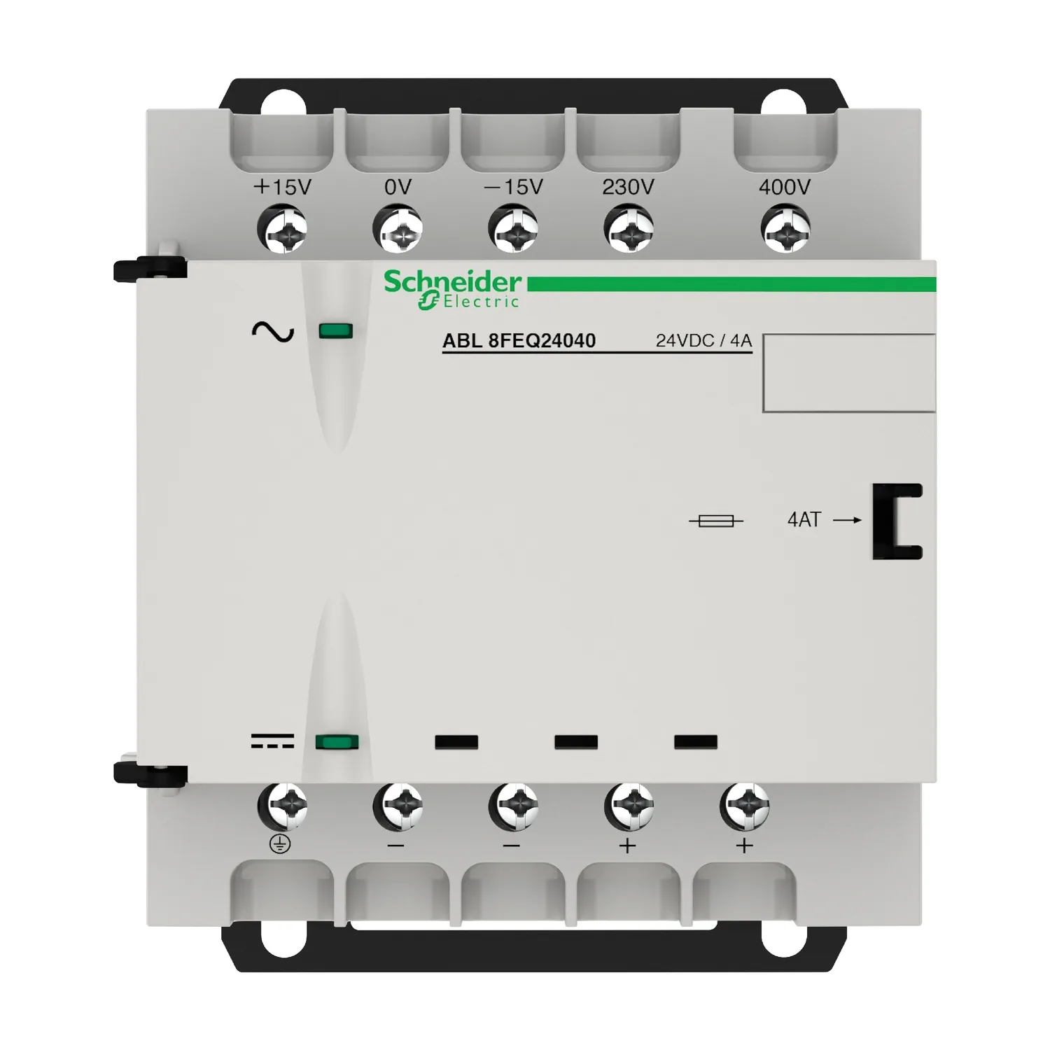 Spannungsversorgung, Modicon ABL8, gleichgerichtet, gesiebt, 1-/2-phasig, 230-400V AC, 24V DC, 4A, 96W - 2