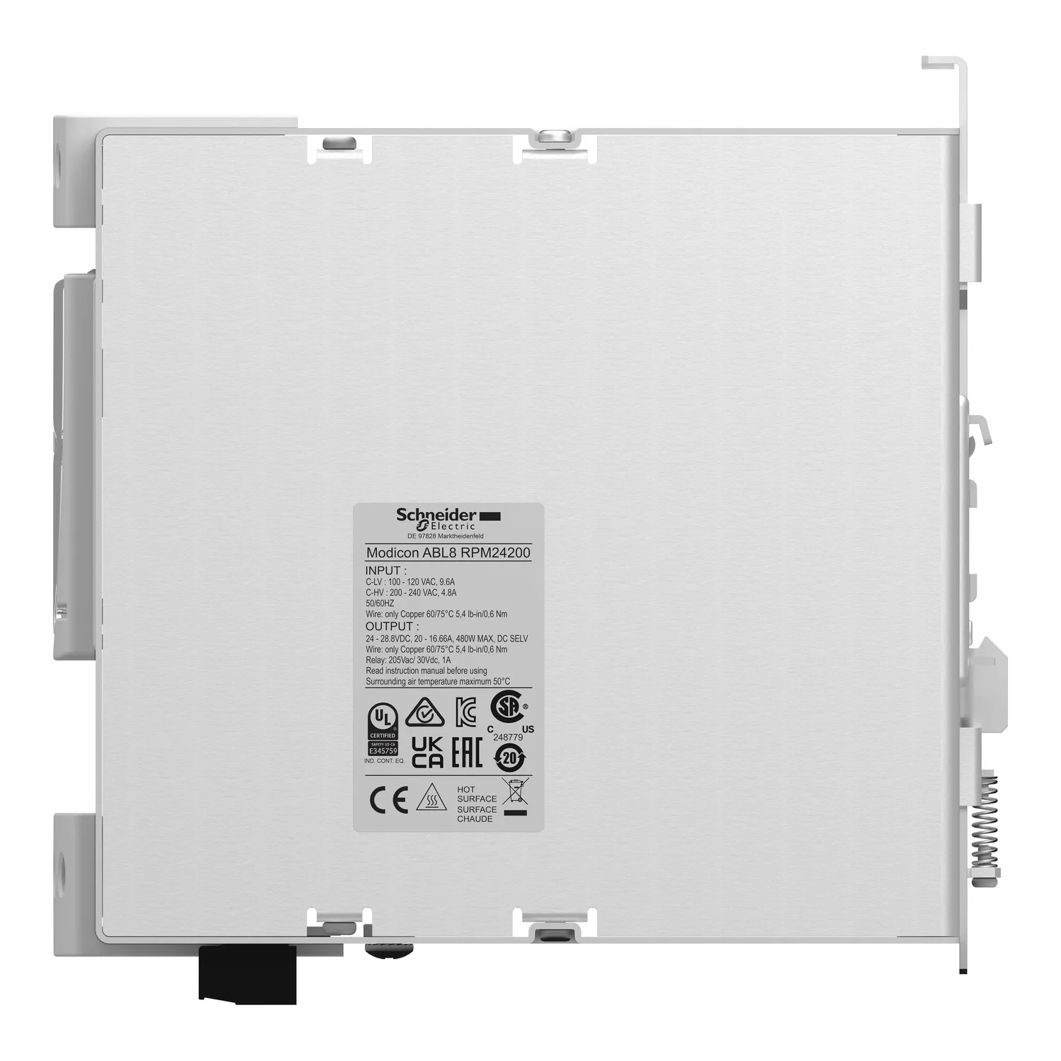 ABL8RPM24200 - Güç kaynağı: anahtarlamalı; DIN rayı için; 480W; 24VDC; 20A; -25÷50°C - 6