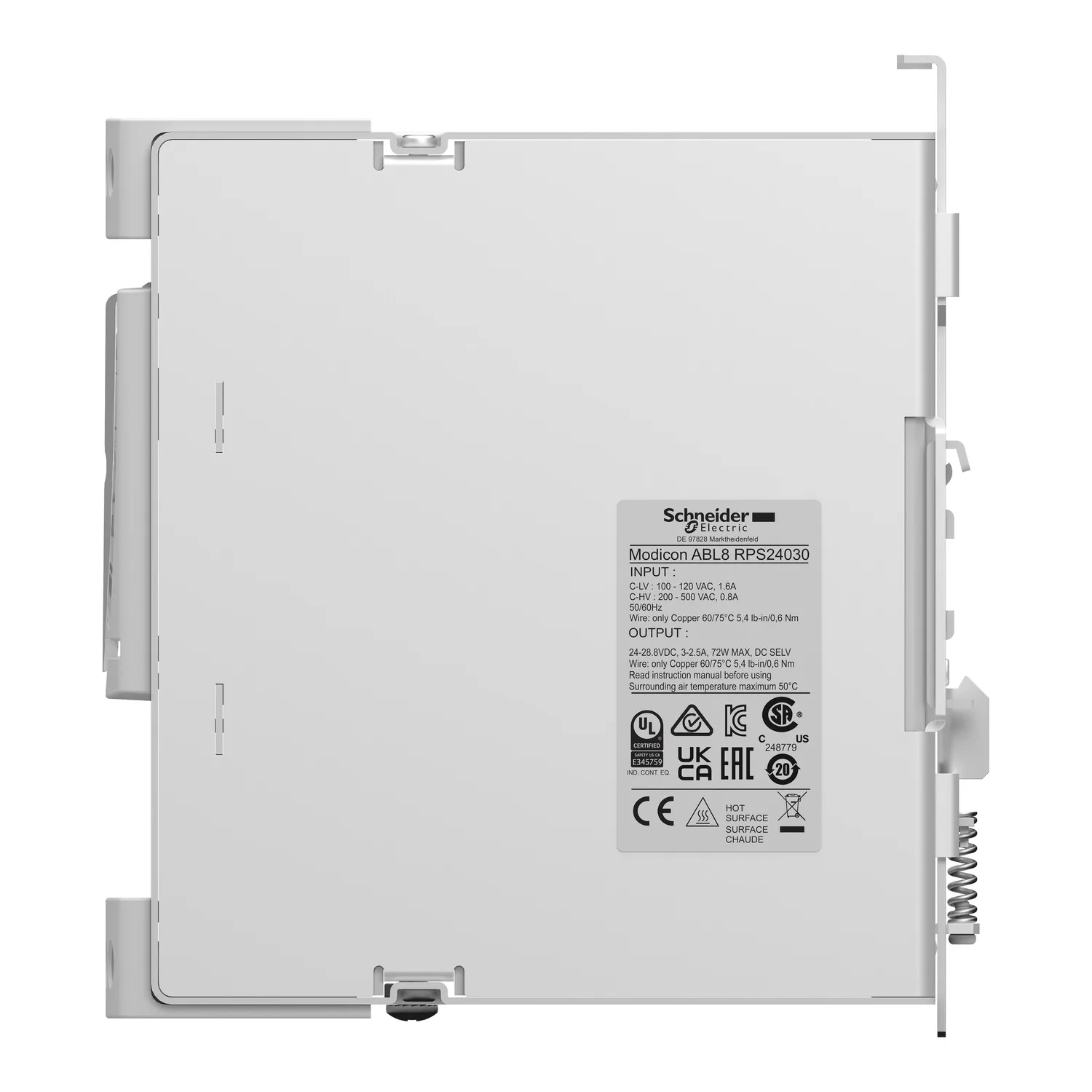 Alimentation: impulsions; pour le rail DIN; 72W; 24VDC; 3A; 87% - 6