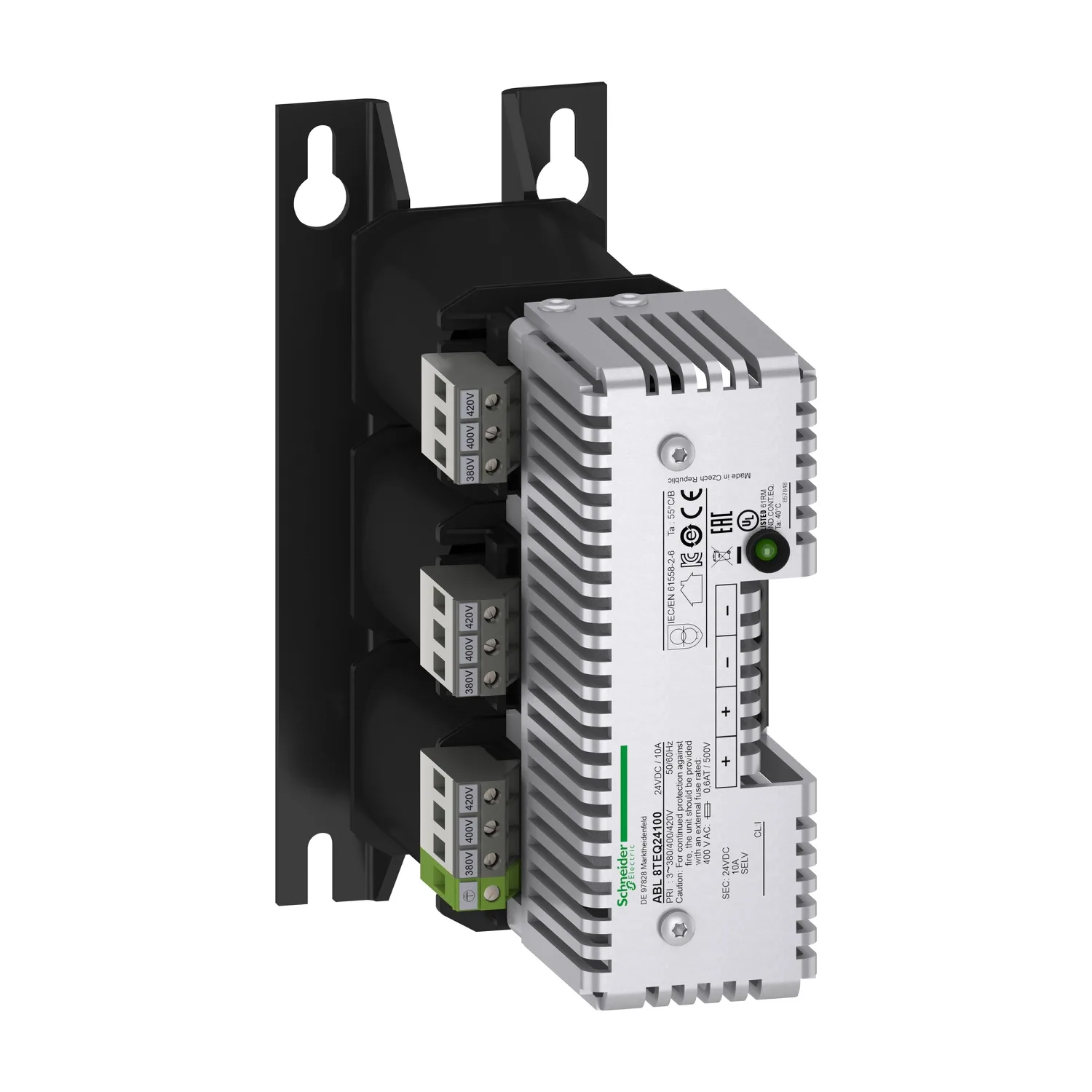 Schneider ABL8TEQ24100 - rectified and filtered power supply - 3-phase - 400 V AC - 24 V - 10 A