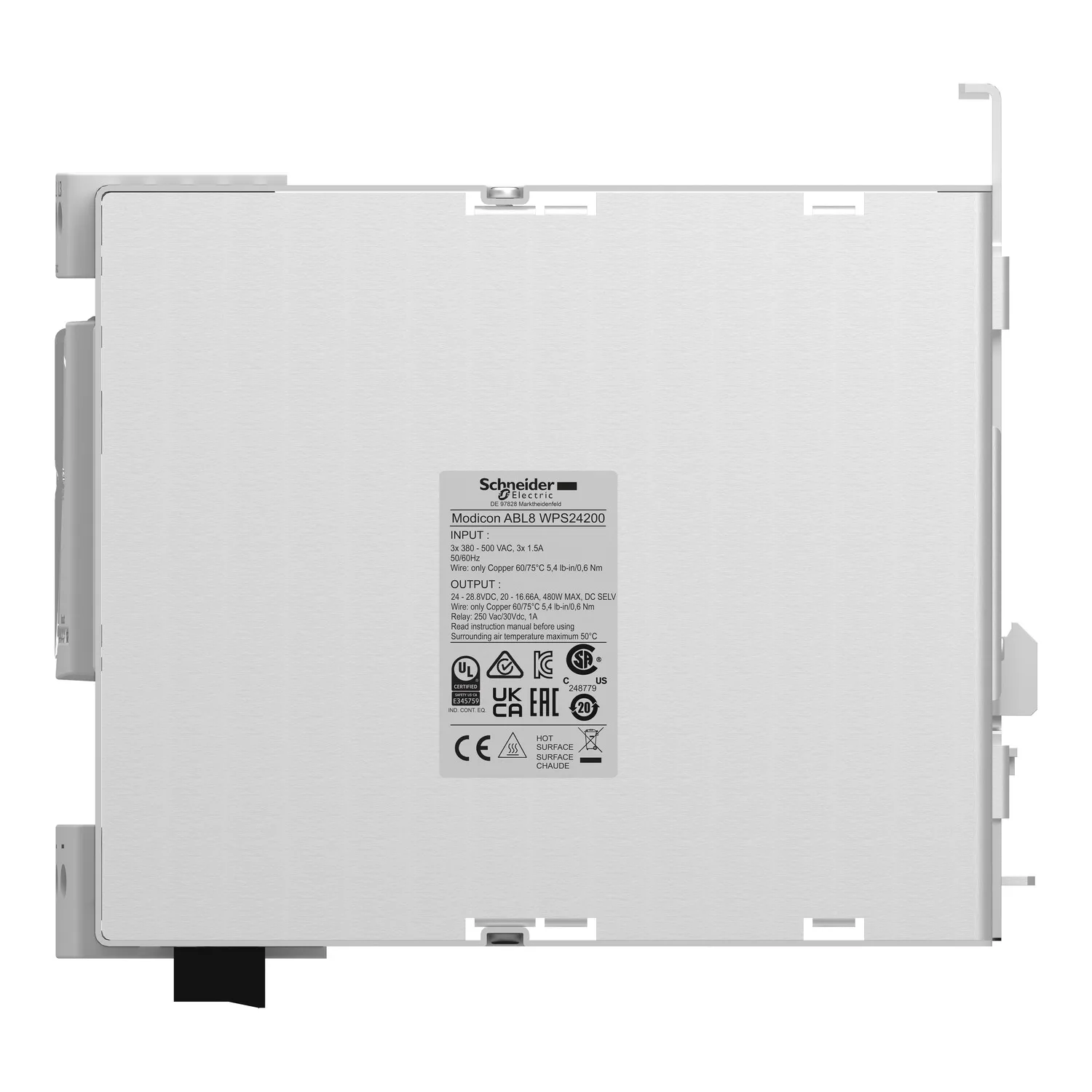 Alimentation: impulsions; pour le rail DIN; 480W; 24VDC; 20A; 92% - 4