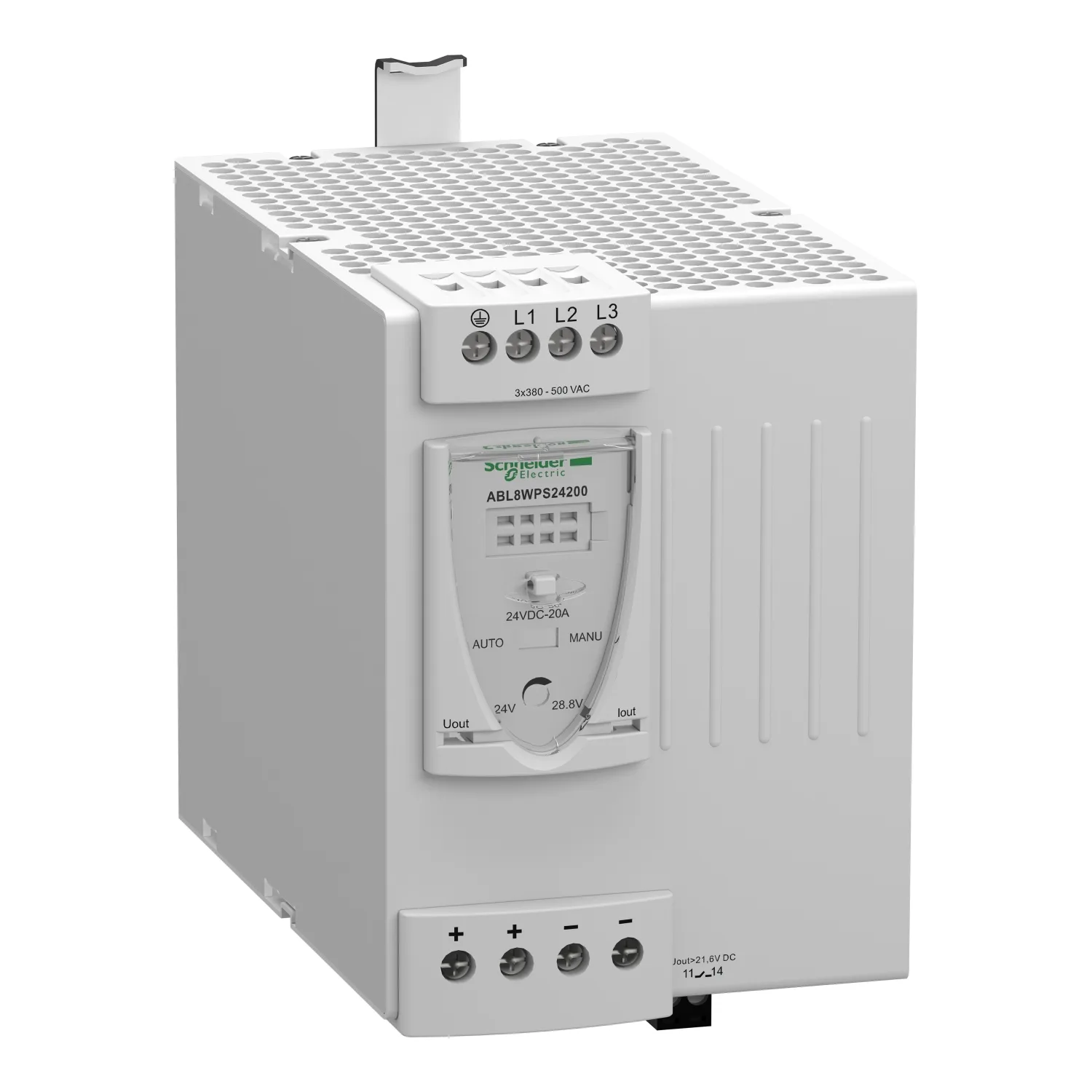 Schneider ABL8WPS24200 - Alimentation: impulsions; pour le rail DIN; 480W; 24VDC; 20A; 92%