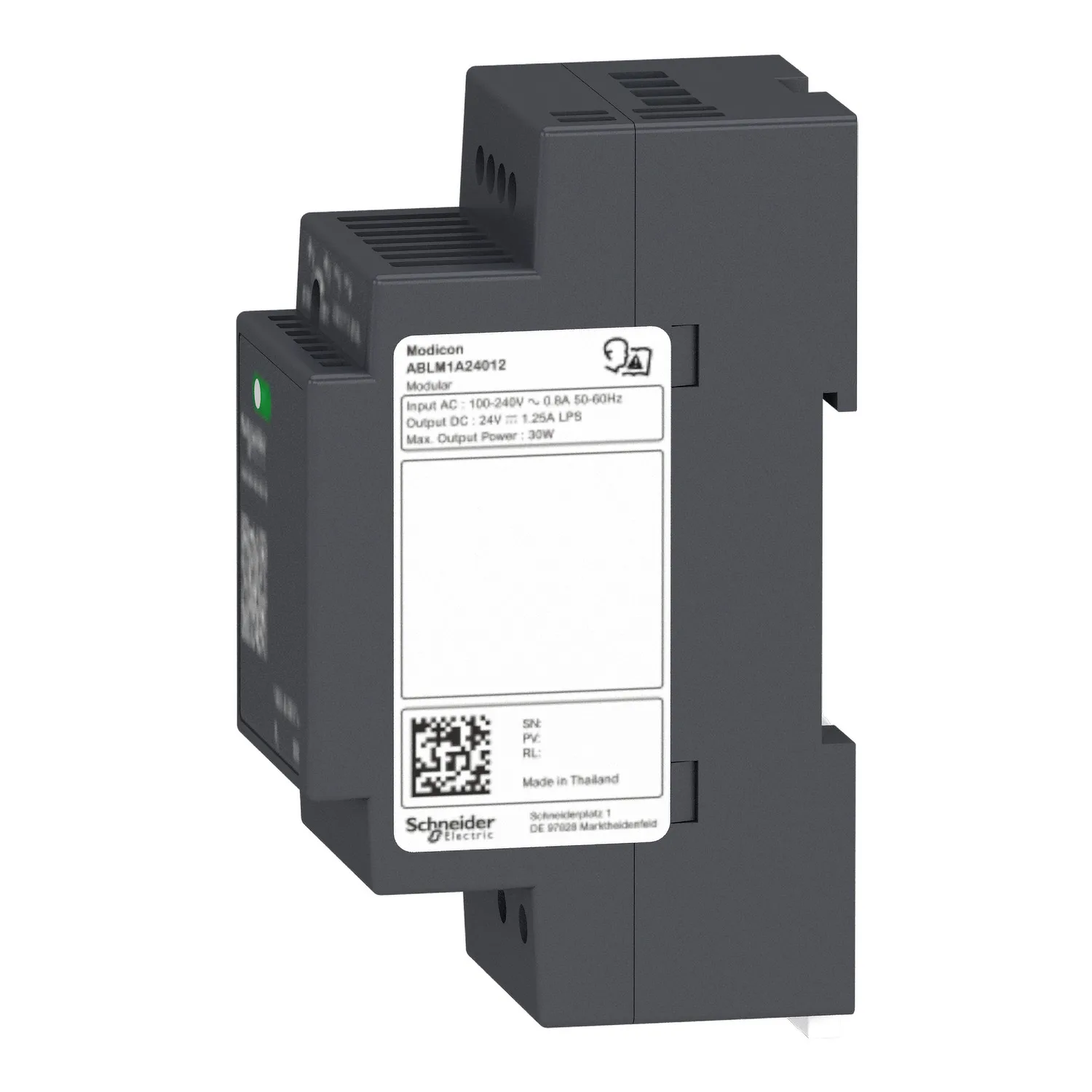 Schneider ABLM1A12021 - Spannungsversorgung, Modicon ABLM, Modular, getaktet, 1-phasig, 120-240V AC, 12V DC, 2,1A, 25W