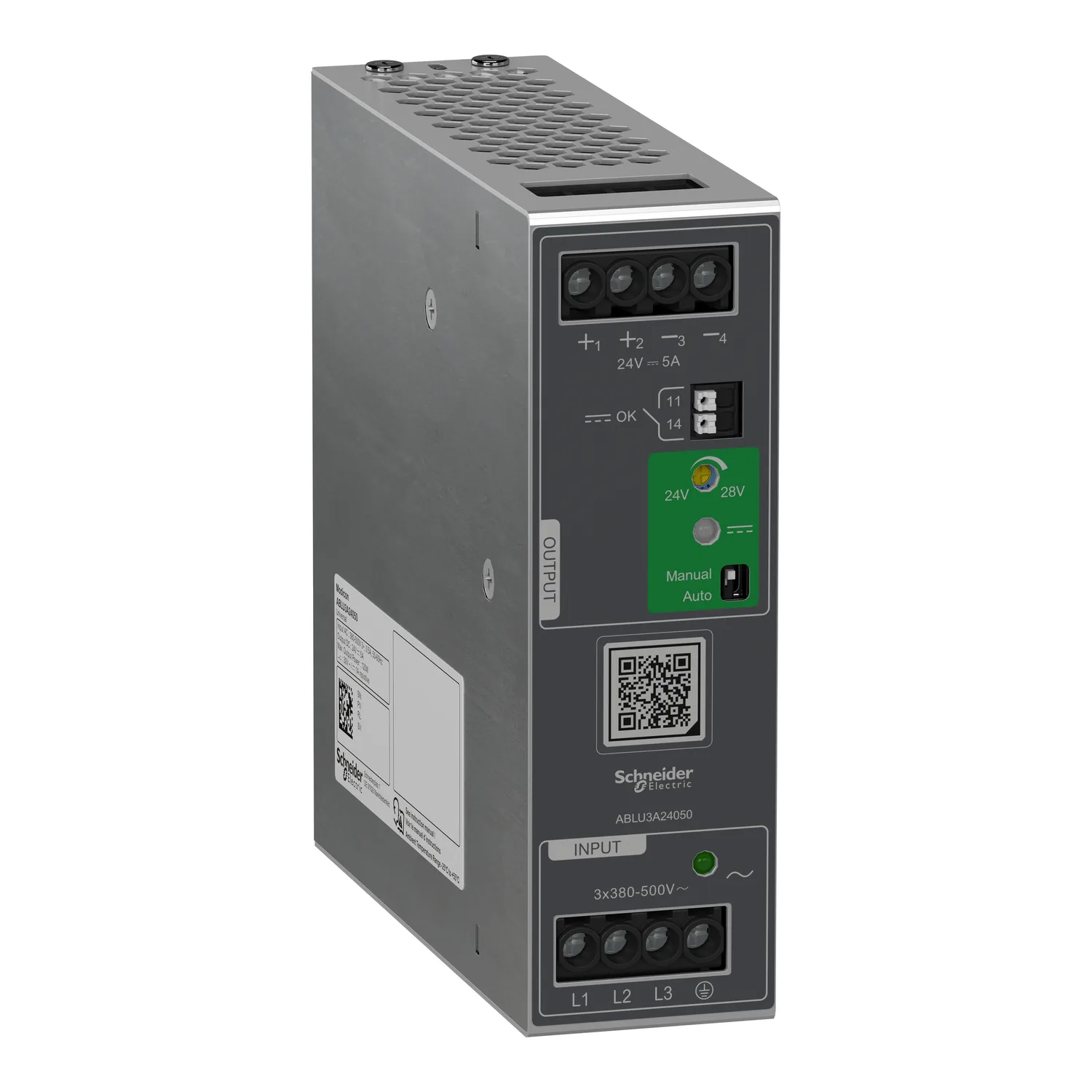 Schneider ABLU3A24050 - POWER SUPPLY, 380...500 V AC, 3 faz, 24V, 5A