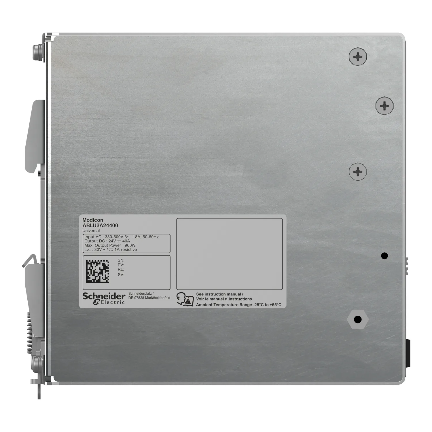 Spannungsversorgung, Modicon ABLU, Universal, getaktet, 380-500V AC, 3-phasig, 24V DC, 40A, 960W - 6