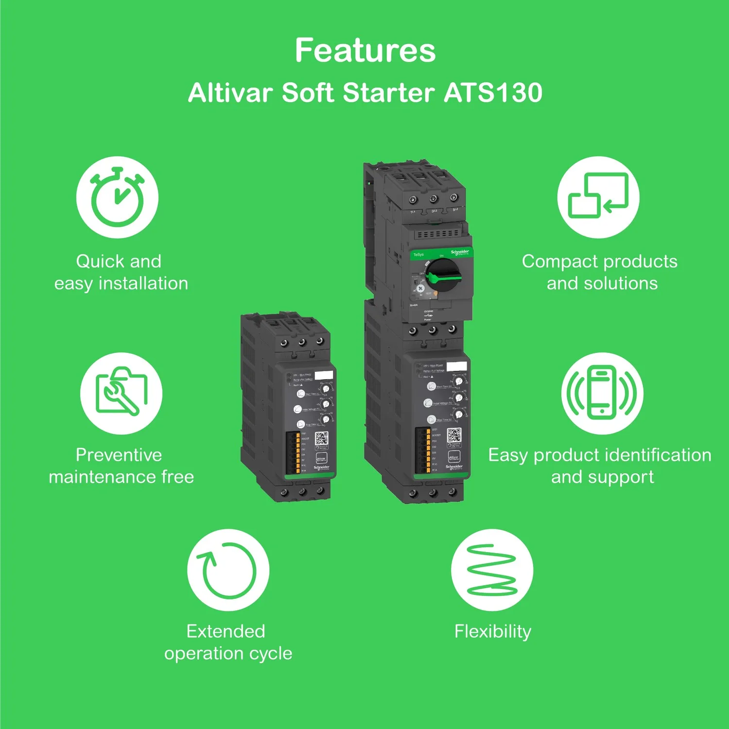 ATS130N2D80LT - Altivar Soft Starter ATS130 80A 200 to 480V - 2