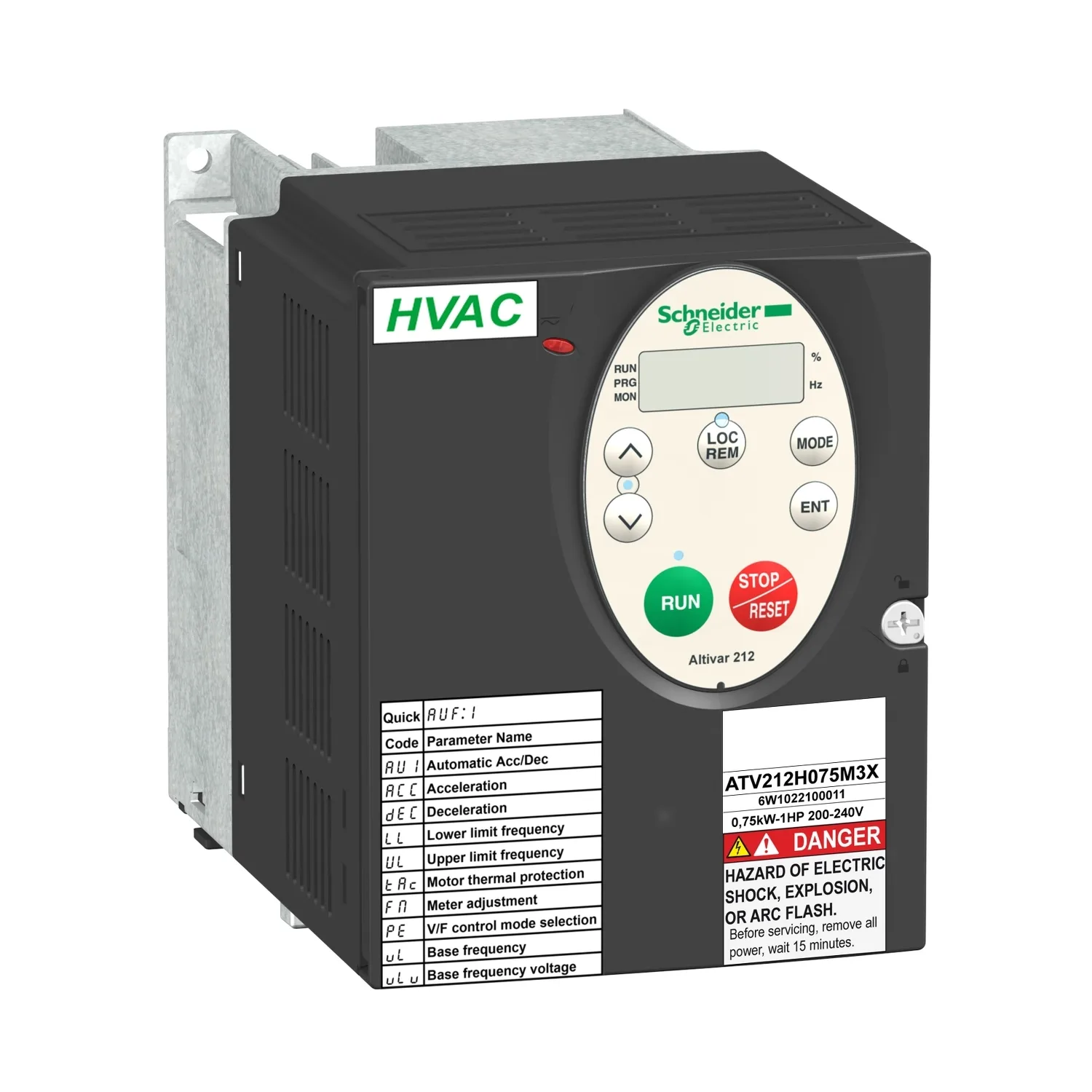 Schneider ATV212H075N4 - Frequenzumrichter ATV212, 0,75kW, 480V, 3-ph., EMV, IP21