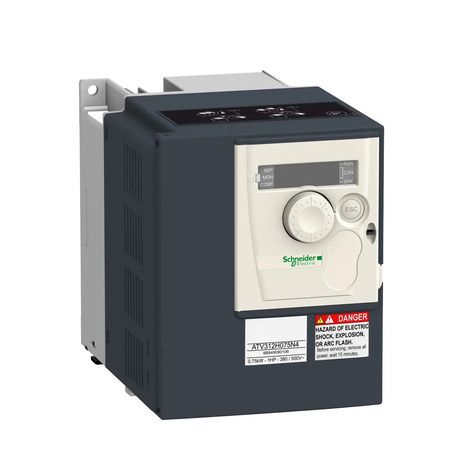 Schneider ATV312H075N4 - Frequenzumrichter ATV312, 0,75kW, 2,4kVA, 41W, 380-500 V- 3-ph. Vers.span.