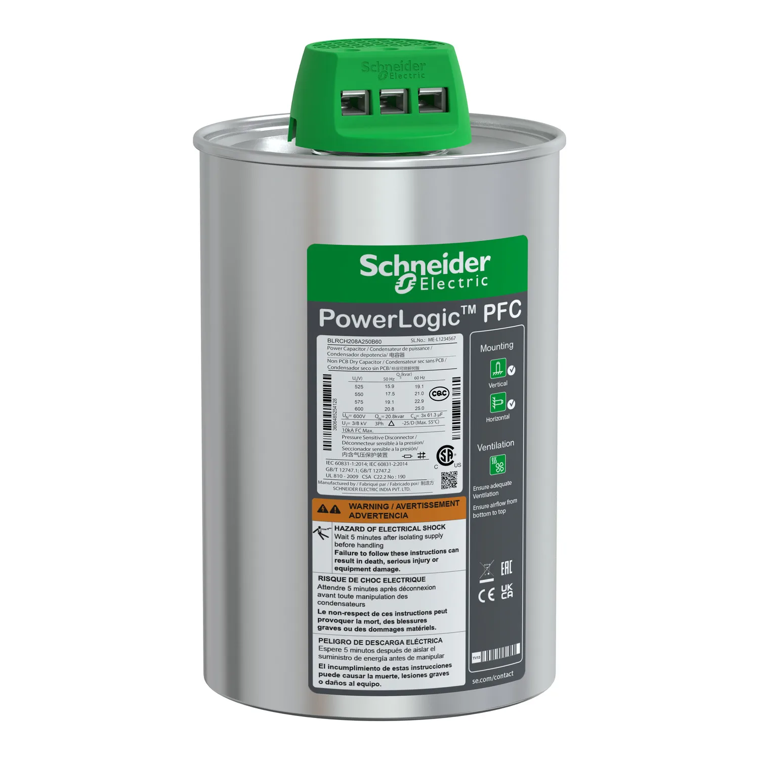 Schneider BLRCH208A250B60 - PowerLogic 600V 20,8KVar