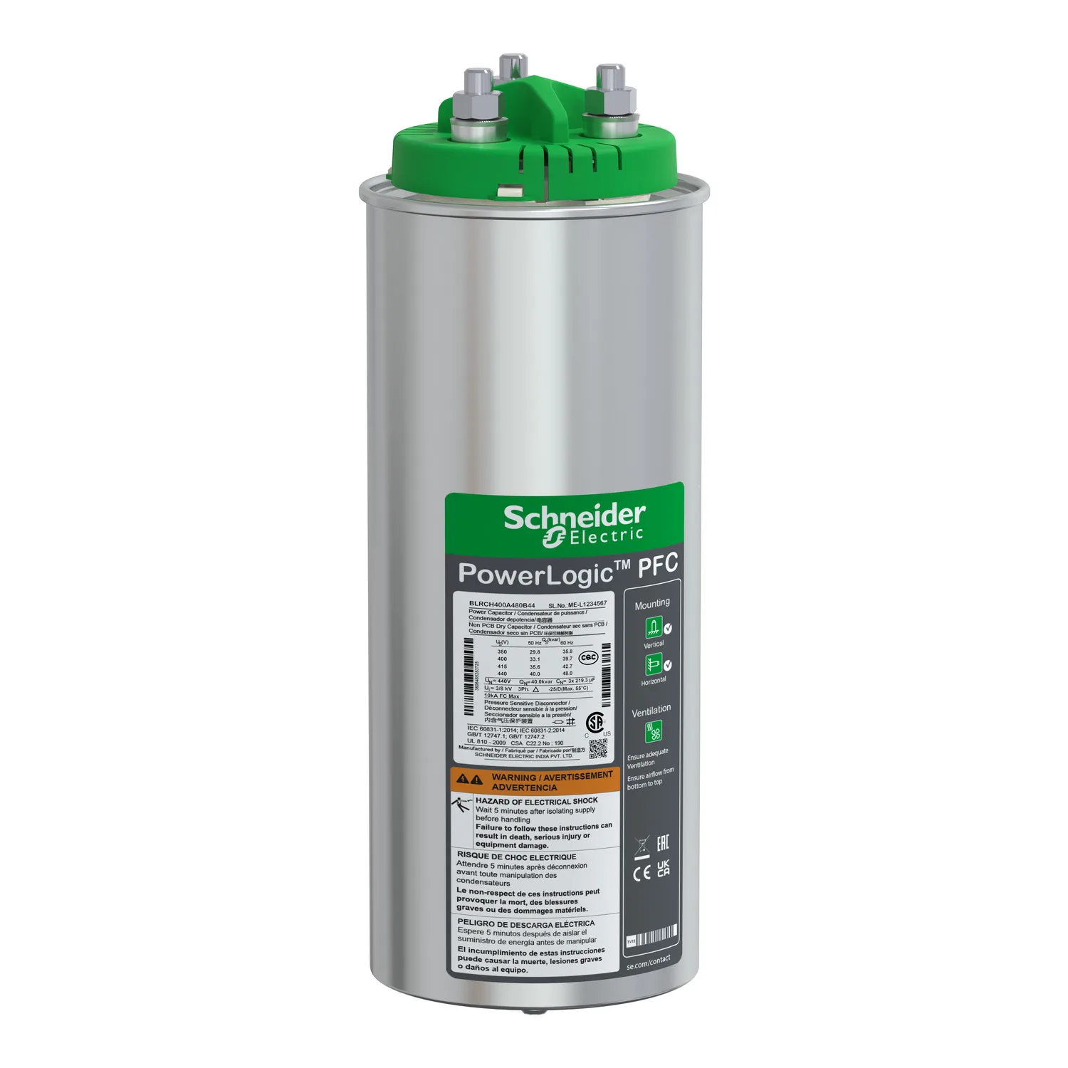 Schneider BLRCH400A480B44 - BLRCH400A480B44 - PowerLogic 440V 40KVar