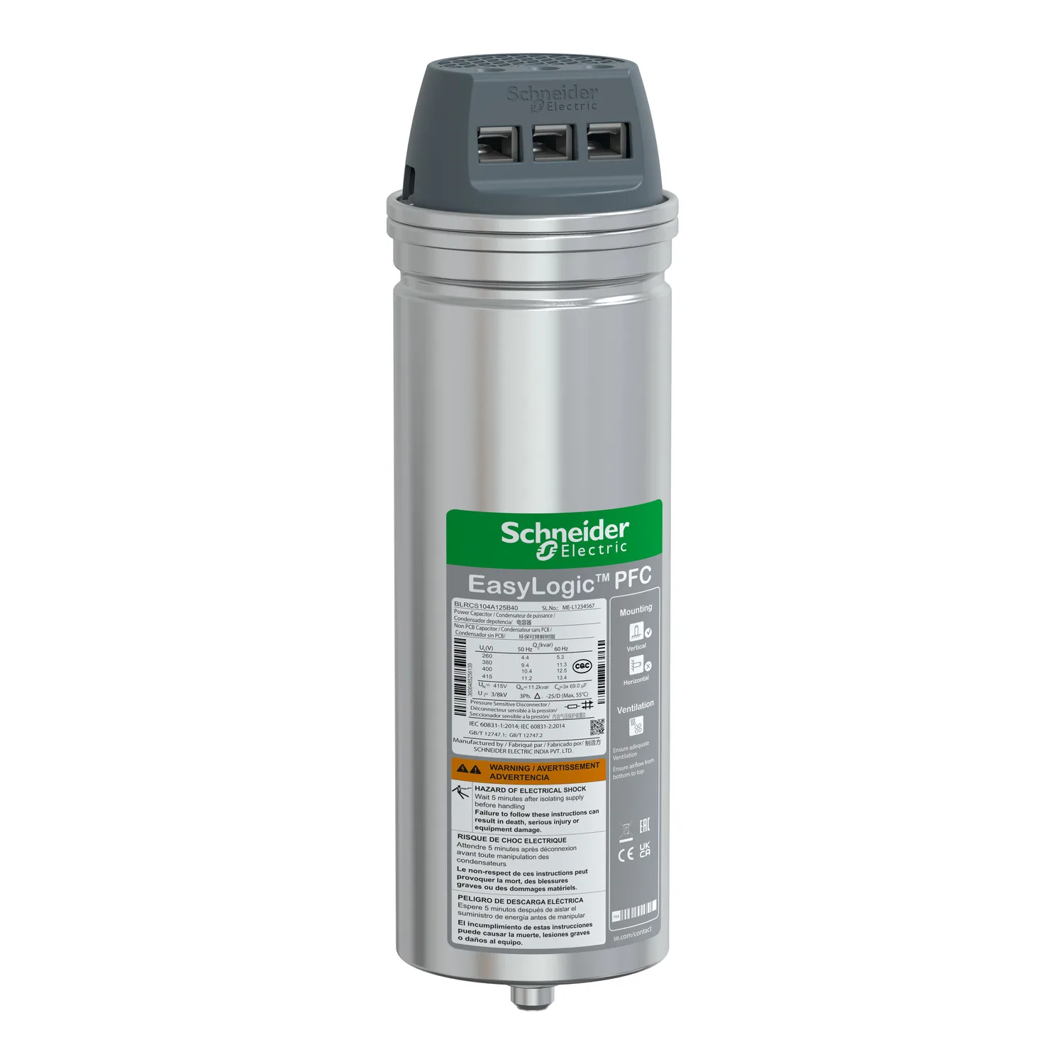 Schneider BLRCS104A125B40 - BLRCS104A125B40 - EasyLogic 400V 10,4KVar