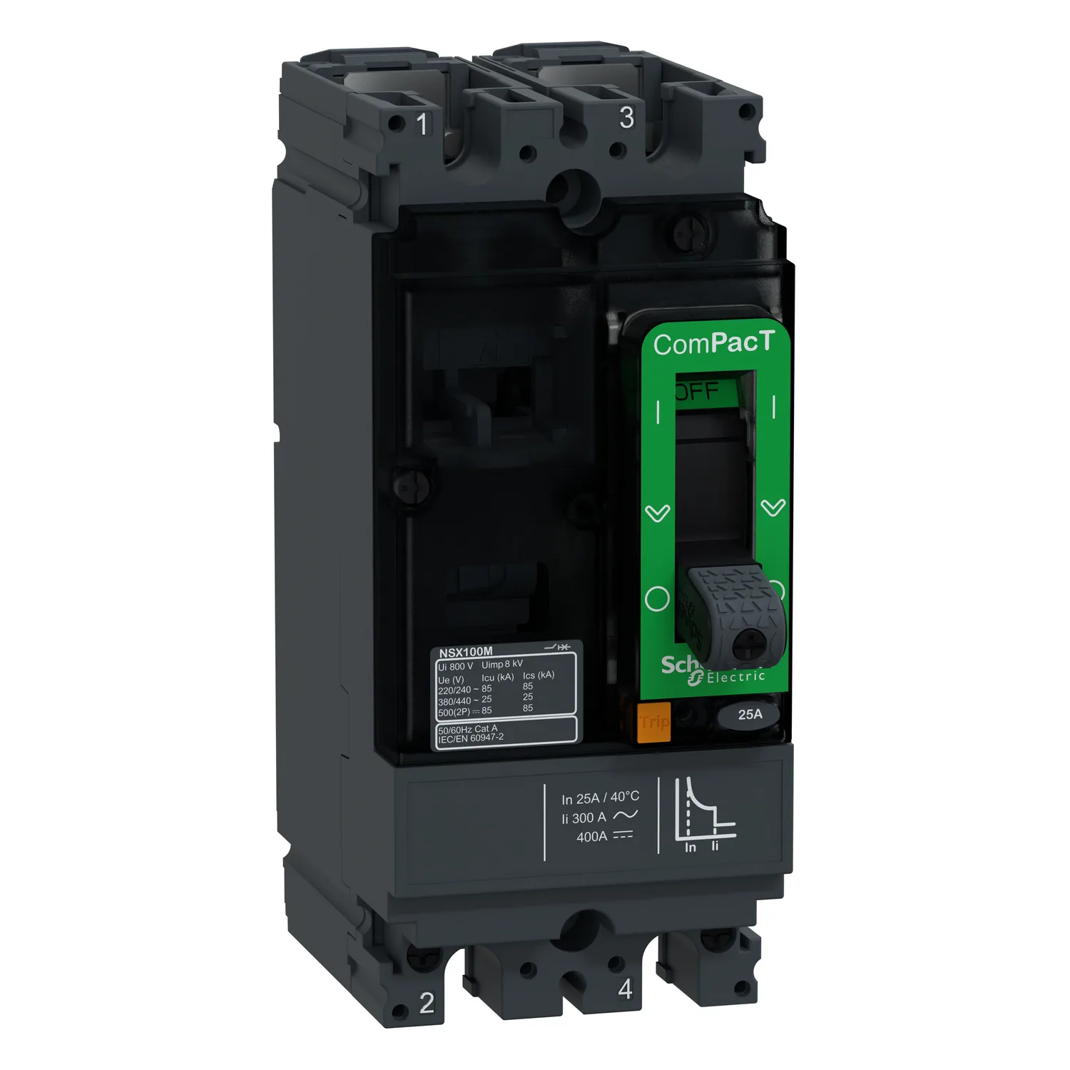 Schneider C10M2TM025 - DC Devre Kesici NSX100M 25A 2P 85KA AC/DC