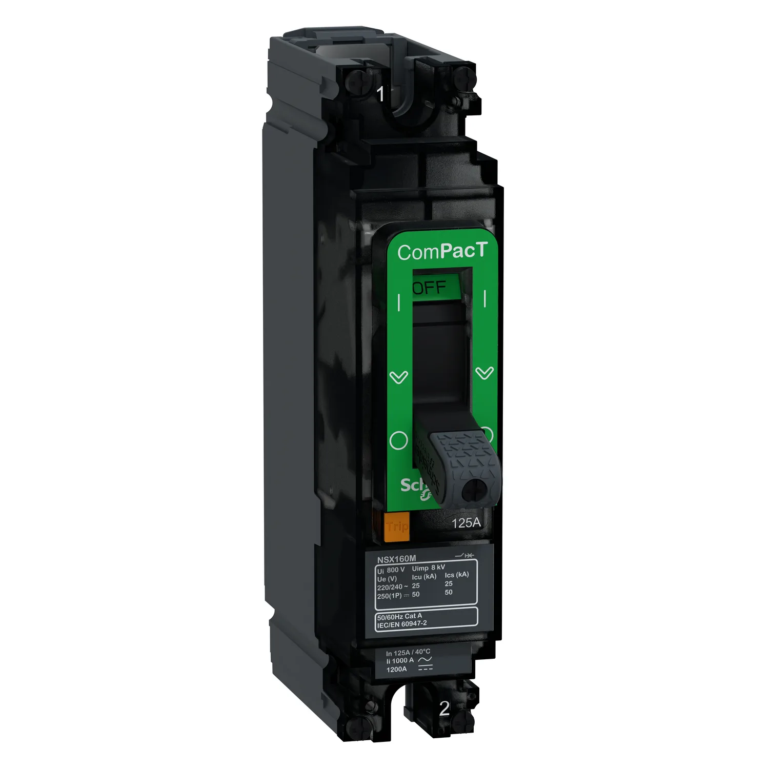 Schneider C16M1TM125 - DC Devre Kesici NSX160M 125A 1P 36KA AC/DC