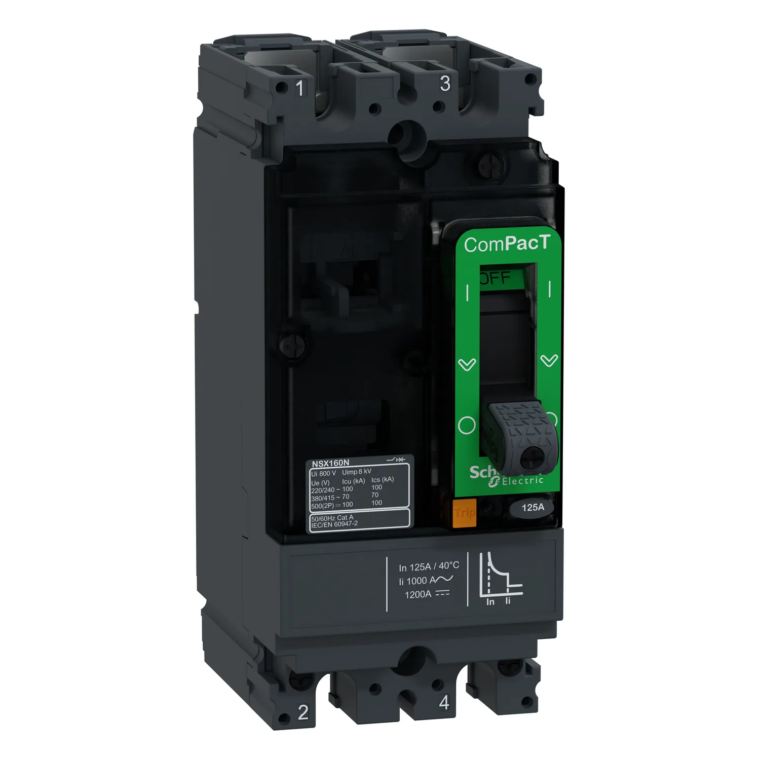 Schneider C16S2TM125 - DC Devre Kesici NSX160S 125A 2P 100KA AC/DC