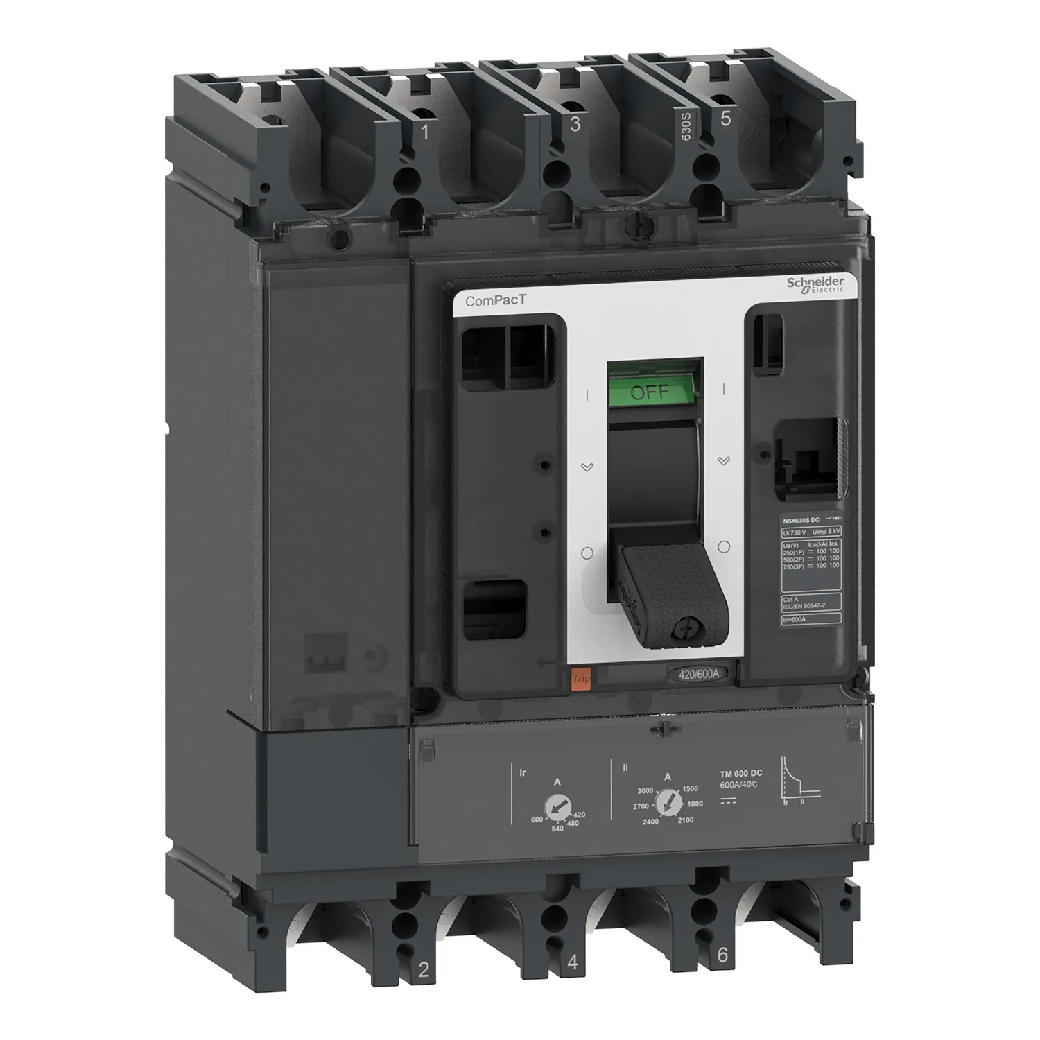 Schneider C40F4TM320D - Kompaktleistungsschalter ComPacT NSX400F mit TM-DC 320A 4P 36kA/750 VDC