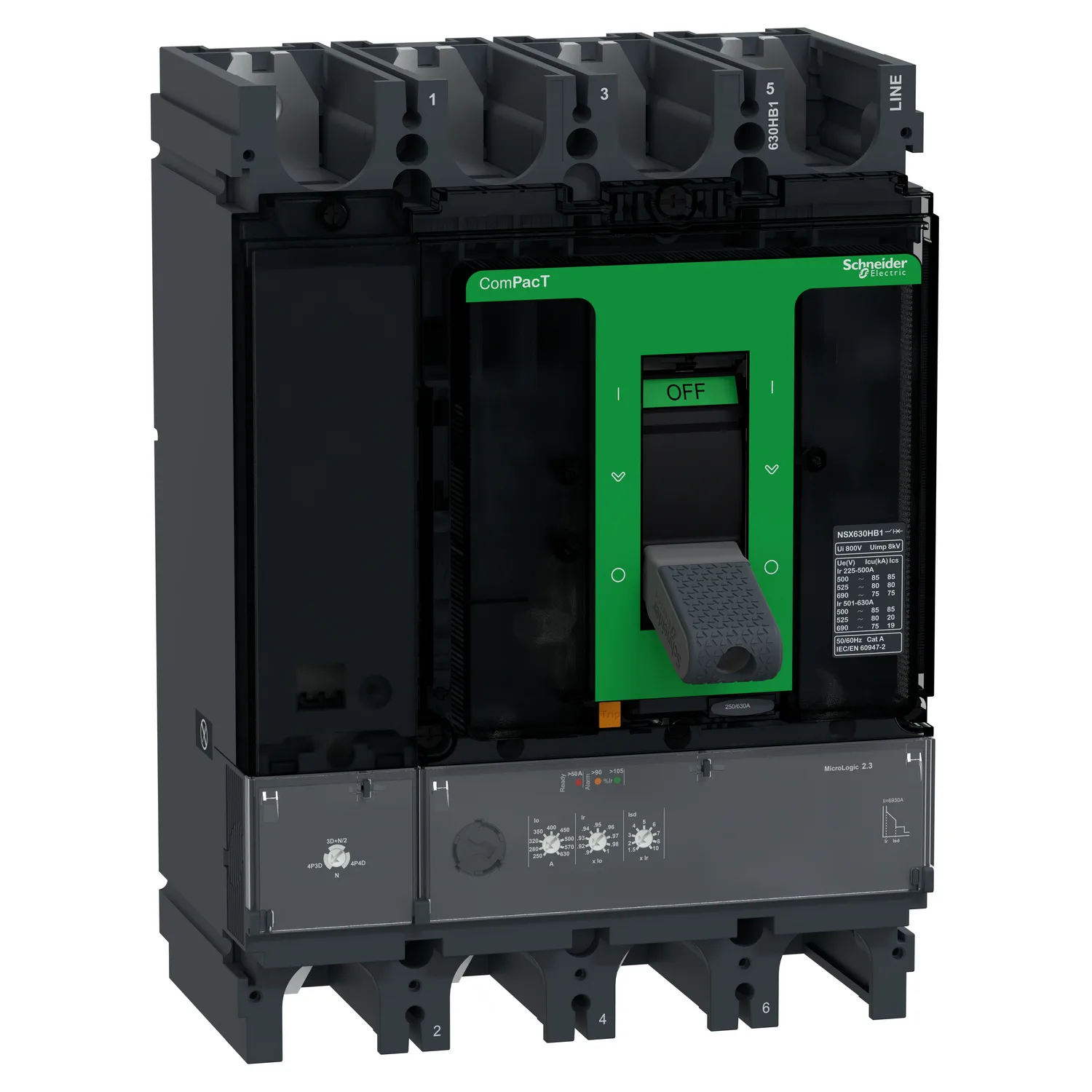 Schneider C63V42D630 - NSX630 HB1 ML2.3 75kA 690V 4P
