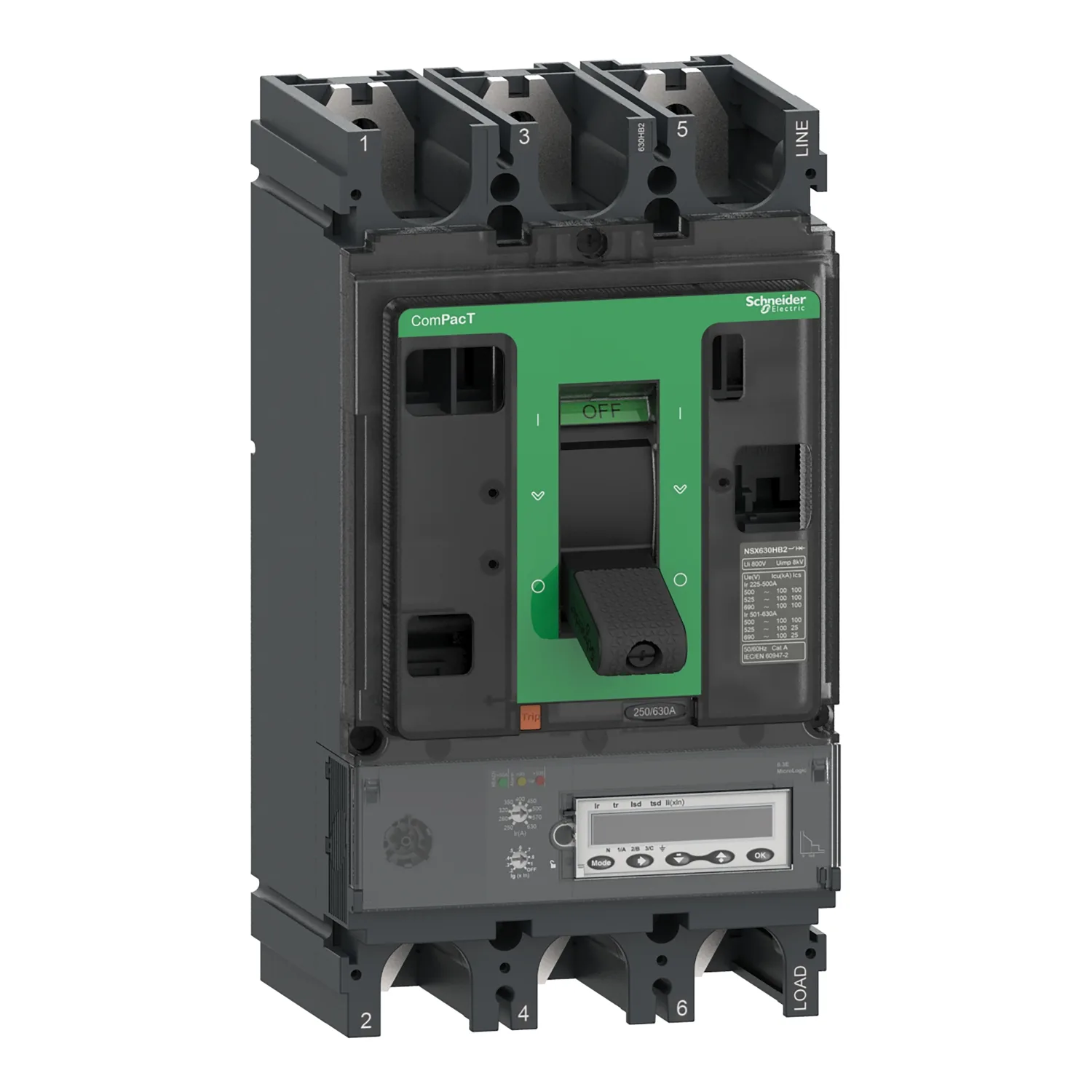Schneider C63W36E630 - NSX630 HB2 ML6.3 100kA 690V 3P
