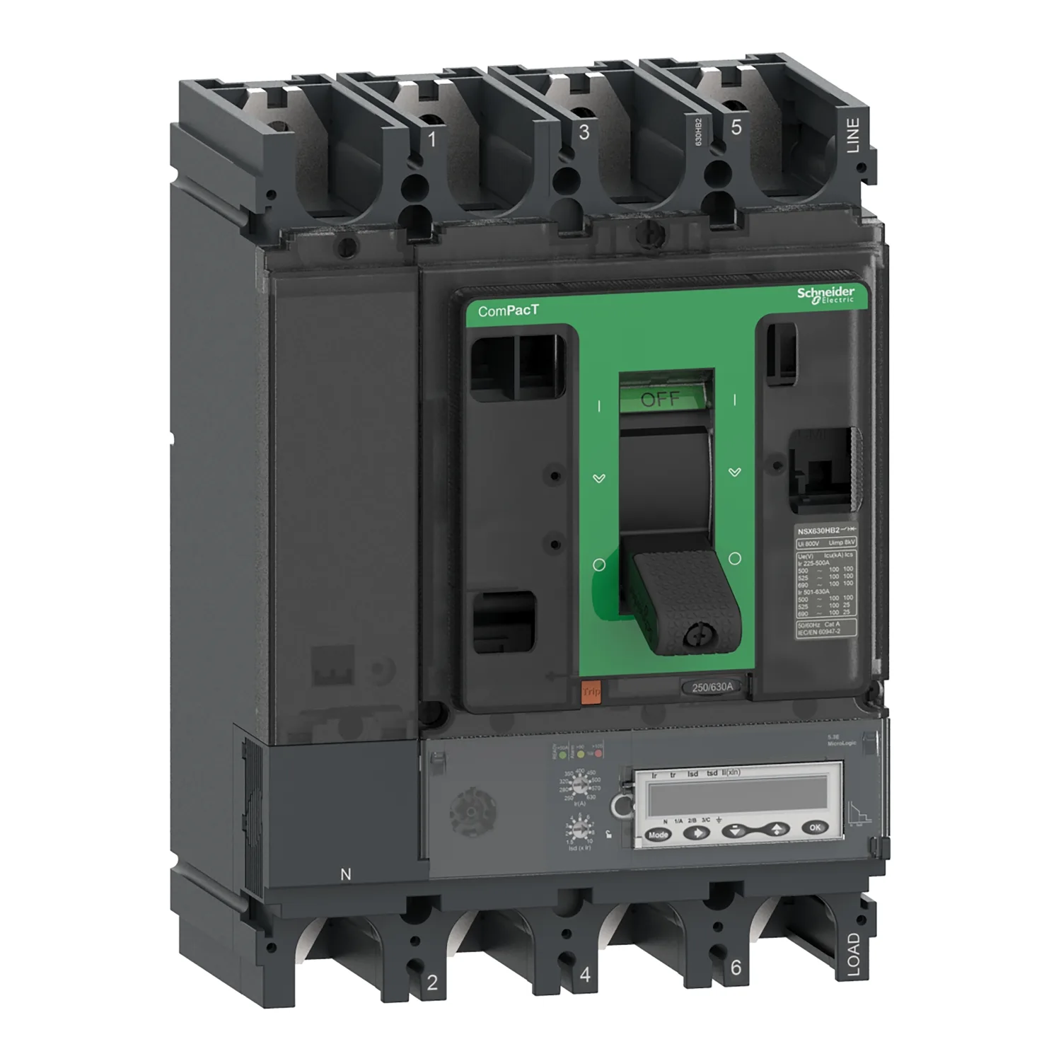 Schneider C63W45E630 - NSX630 HB2 ML5.3 100kA 690V 4P