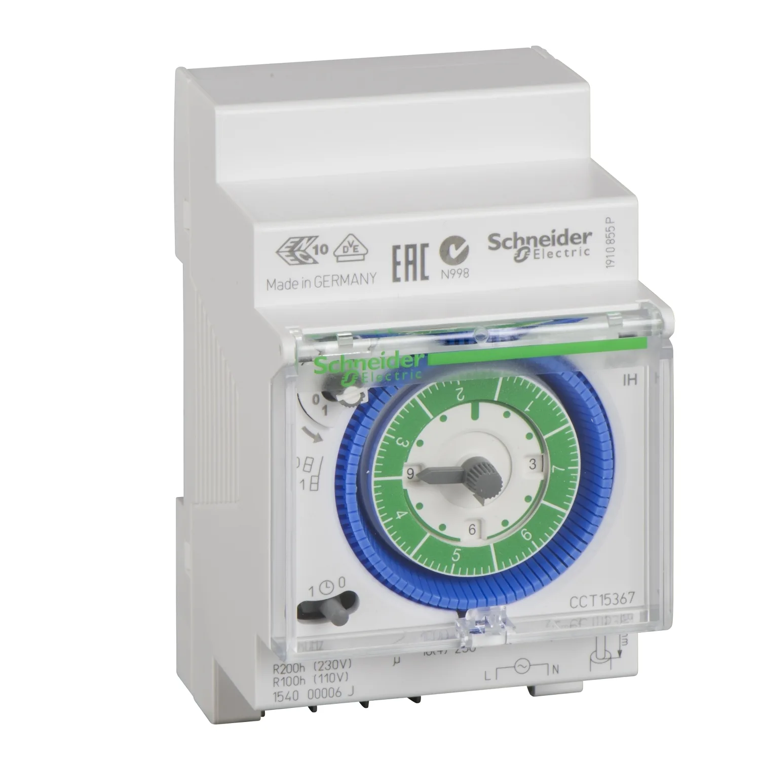 Schneider CCT15367 - Mechanische Zeitschaltuhr, IH 7j 1c ARM, 7 Tage, 200 Std. Speicher