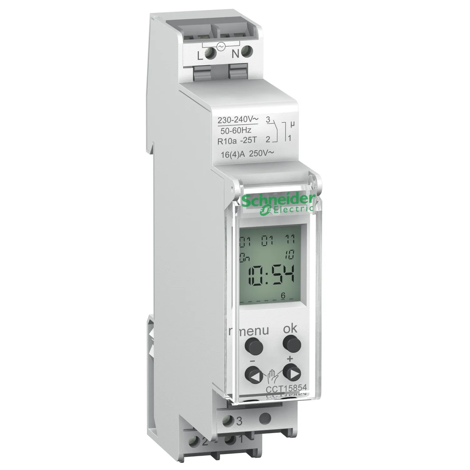 Schneider CCT15854 - DIGITAL TIME SWITCHES 24H/7D 18MM 1 CHAN