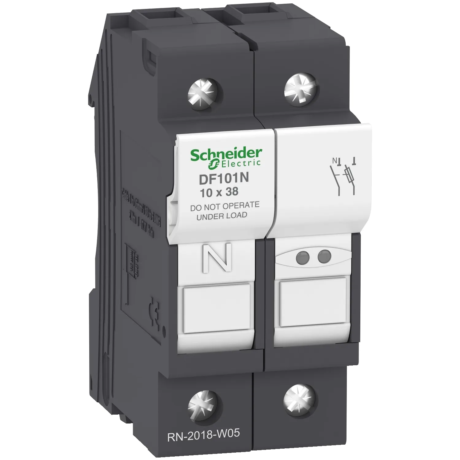Schneider DF101N - TeSys DF Fuse Holder 1P+N 32A 10x38mm