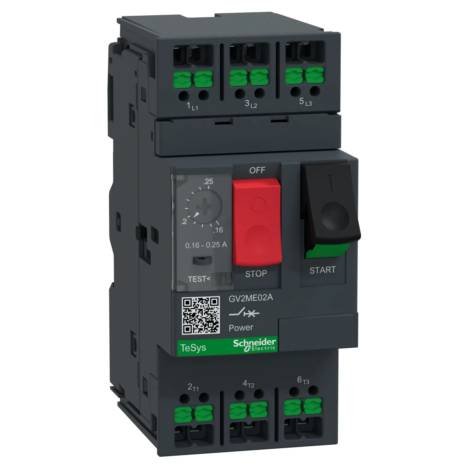 Schneider GV2ME02A - GV2ME02A - TeSys Deca GV2 Termik Many 0.25A PB Snap-in