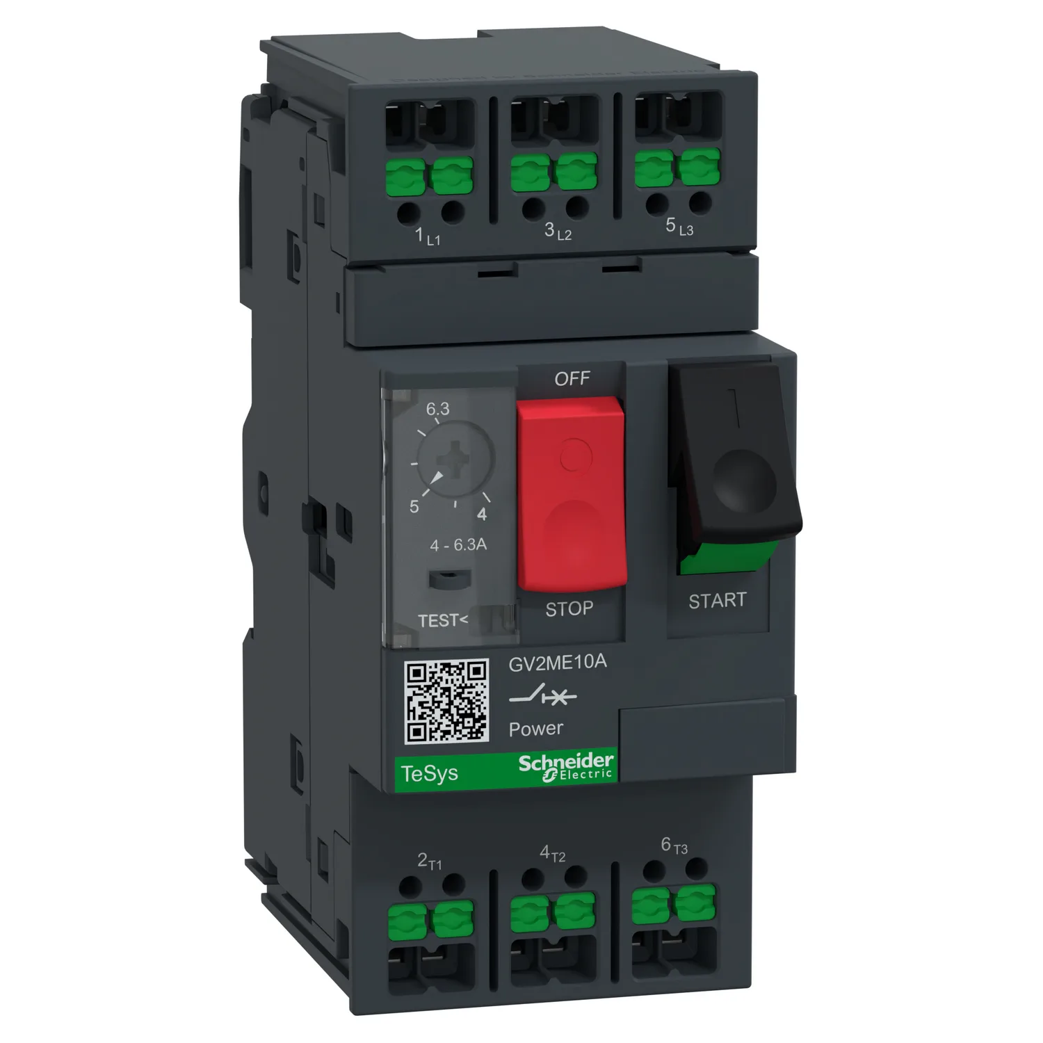 Schneider GV2ME10A - GV2ME10A - TeSys Deca GV2 Termik Many 6.3A PB Snap-in