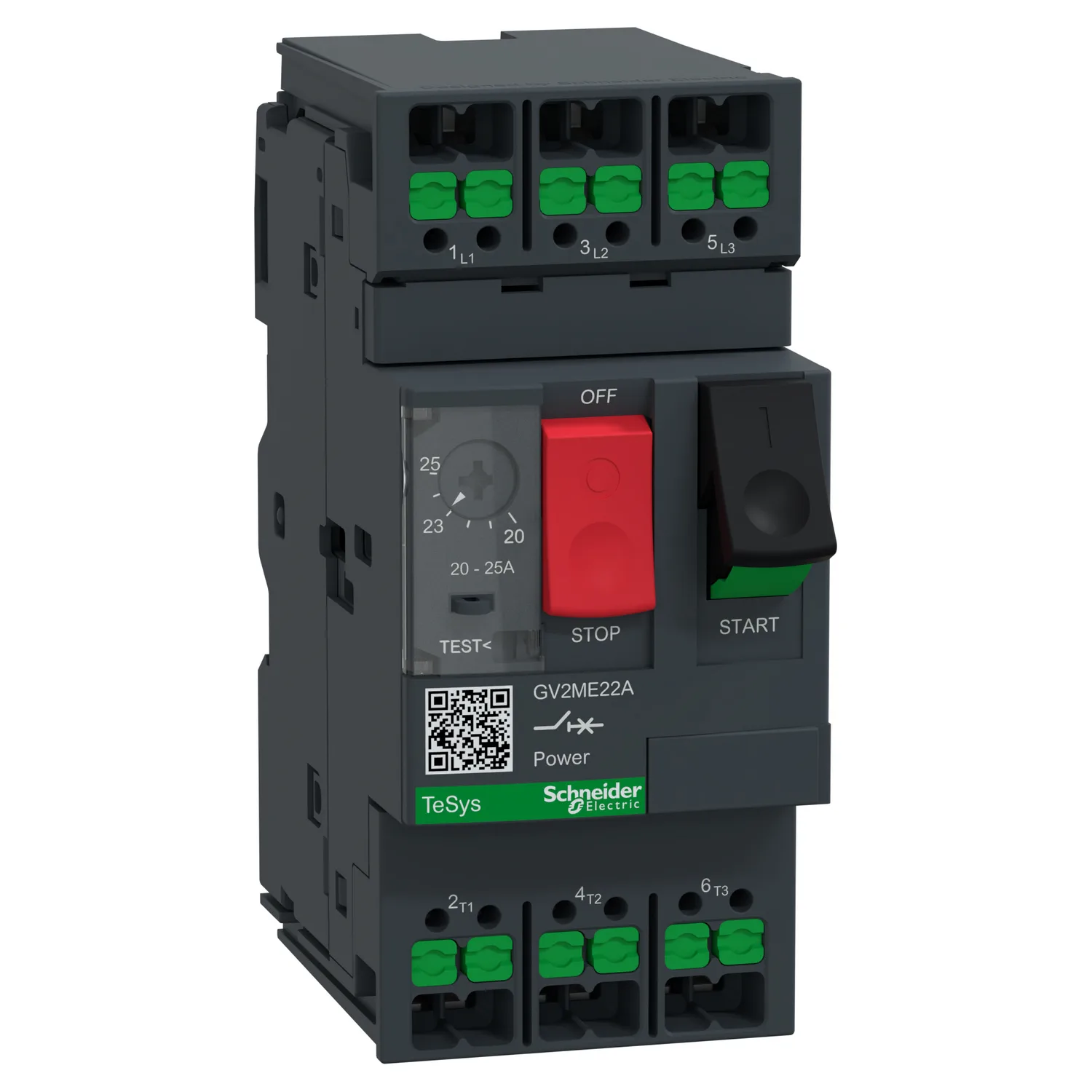 Schneider GV2ME22A - GV2ME22A - TeSys Deca GV2 Termik Many 25A PB Snap-in