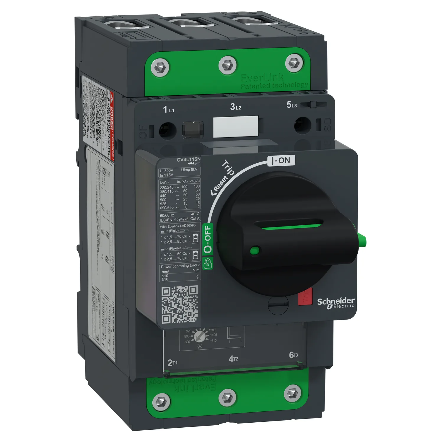 Schneider GV4L115N - GV4L115N - TeSys GV4 Motor Devre Kesici Many. 3P 115A 50kA