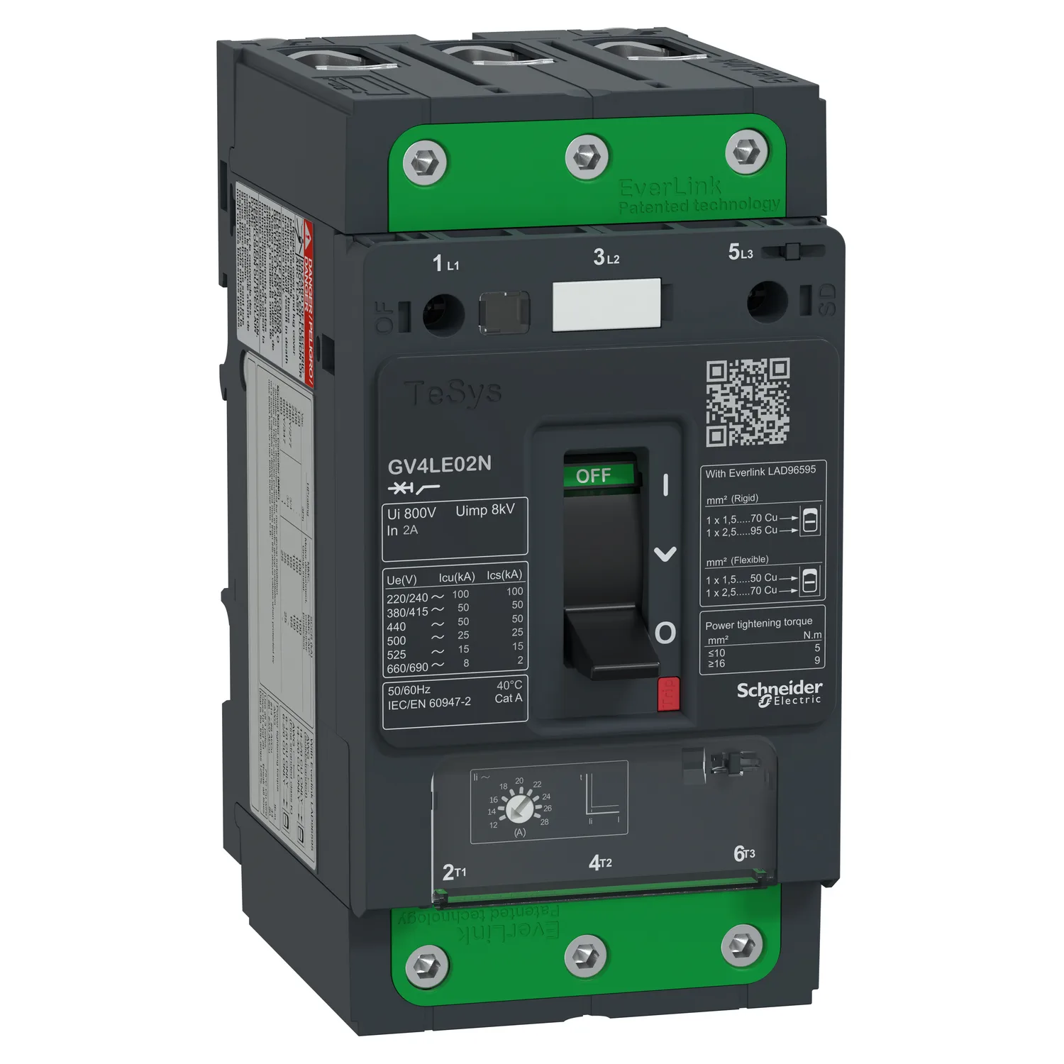 Schneider GV4LE02N - GV4LE02N - TeSys GV4 Motor Devre Kesici Many. 3P 2A 50kA