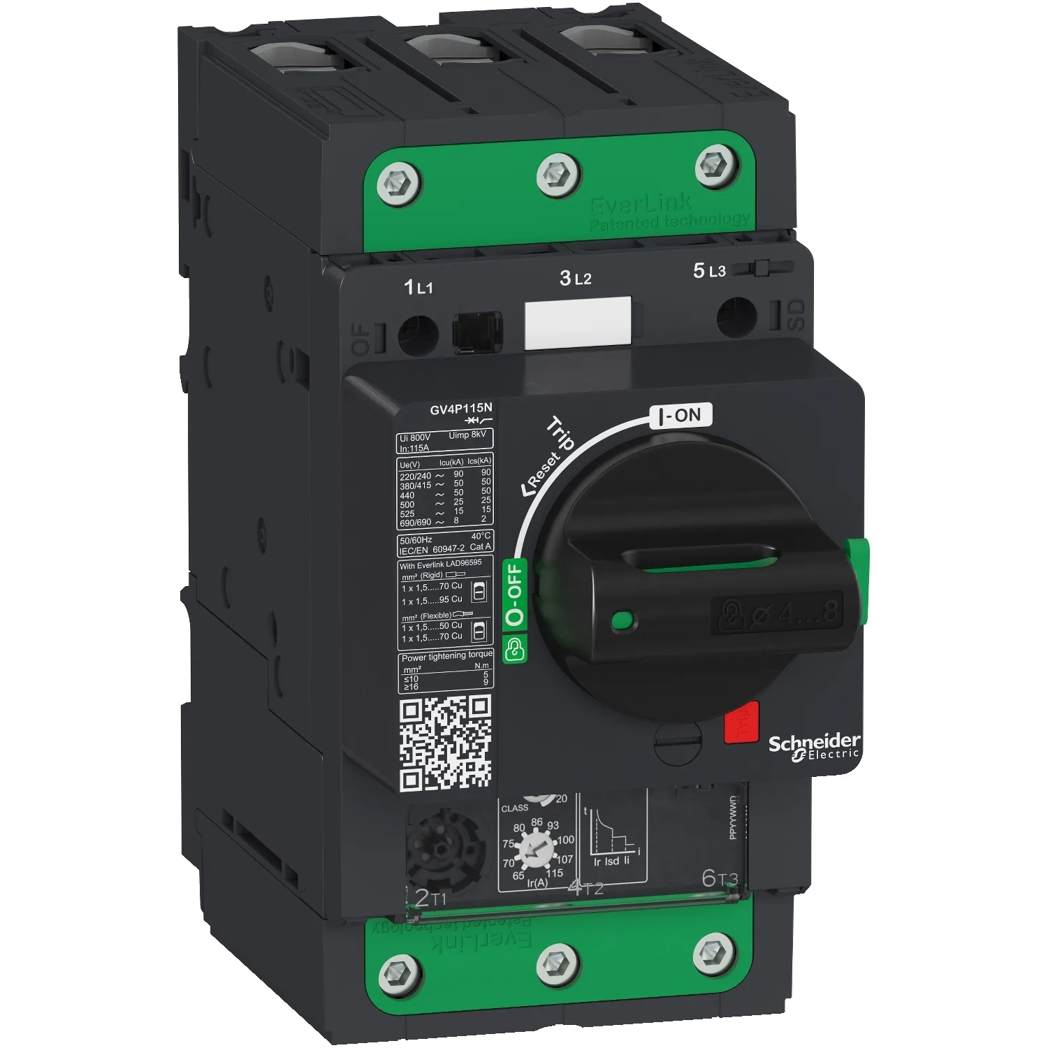 Schneider GV4P80B - TeSys GV4 Motor Devre Kesici Termik Many. 3P 80A 25kA