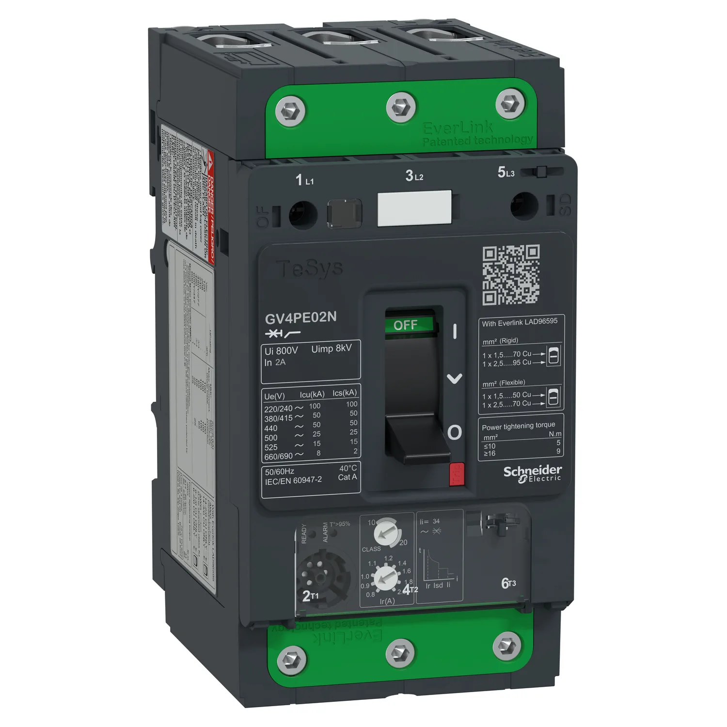 Schneider GV4PE02N - TeSys GV4 Motor Devre Kesici Termik Many. 3P 2A 50kA