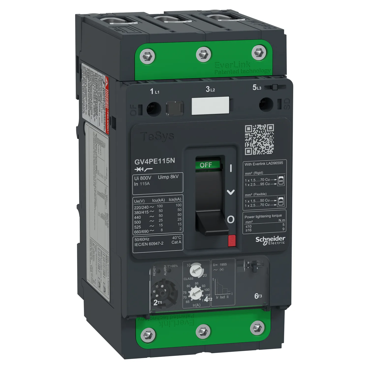 Schneider GV4PE115N - TeSys GV4 Motor Devre Kesici Termik Many. 3P 115A 50kA